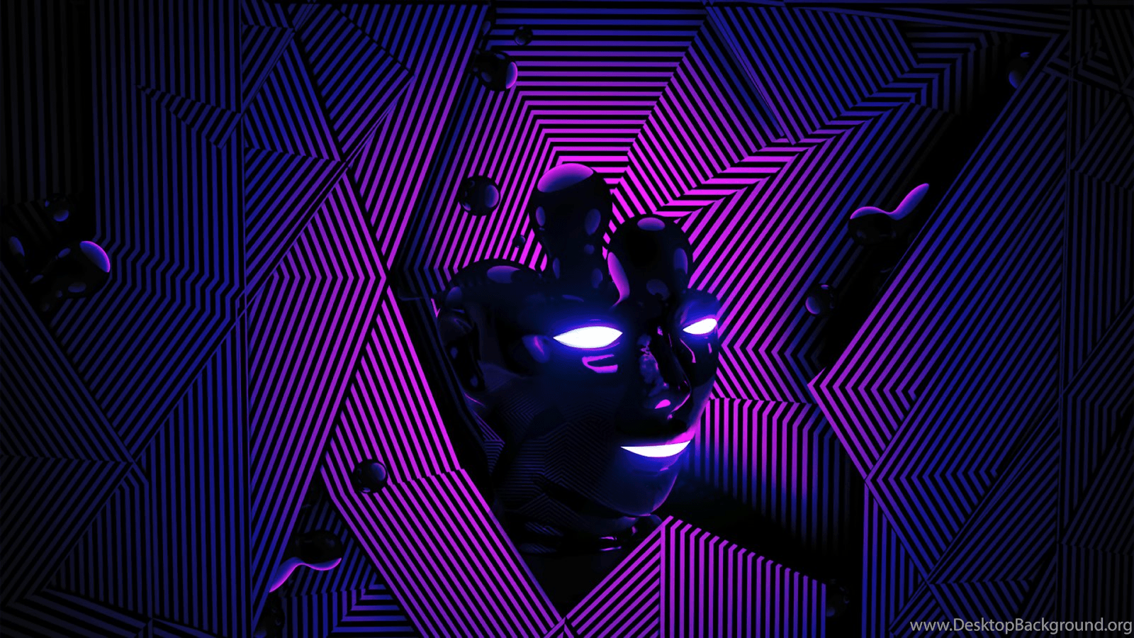 1600x900 Liquid Robot Face Abstract Purple Desktop Wallpaper Desktop