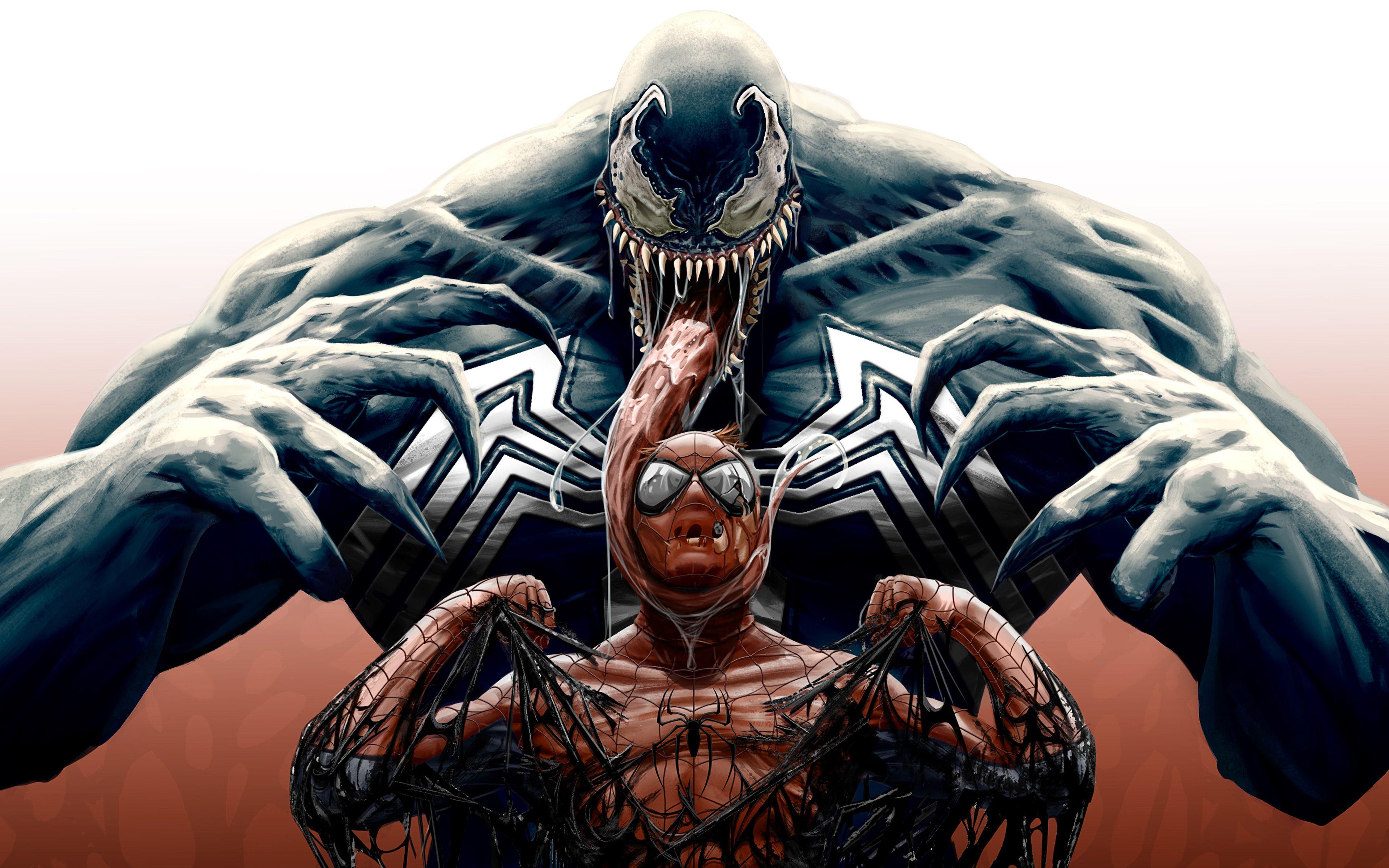 3840x2400 Venom vs Spider Man Artwork 4K Wallpaper