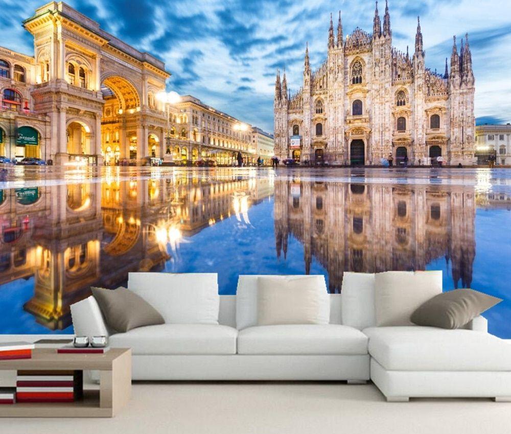 1000x850 Custom 3D murals, Italy Milan Street Arch Town square city photo