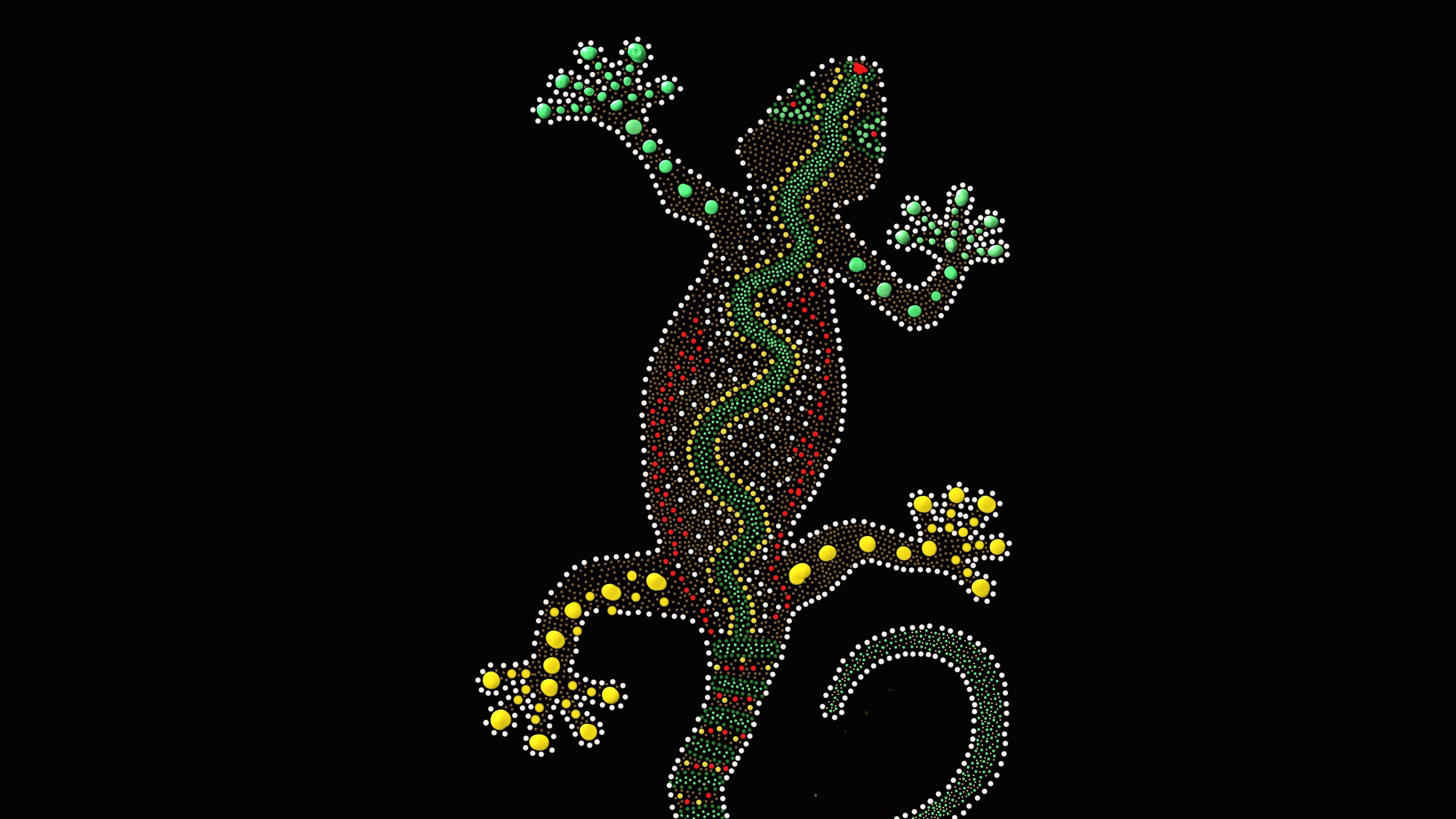 3840x2160 Wallpaper 4k gecko, lizard, art, point 4k art, gecko, Lizard