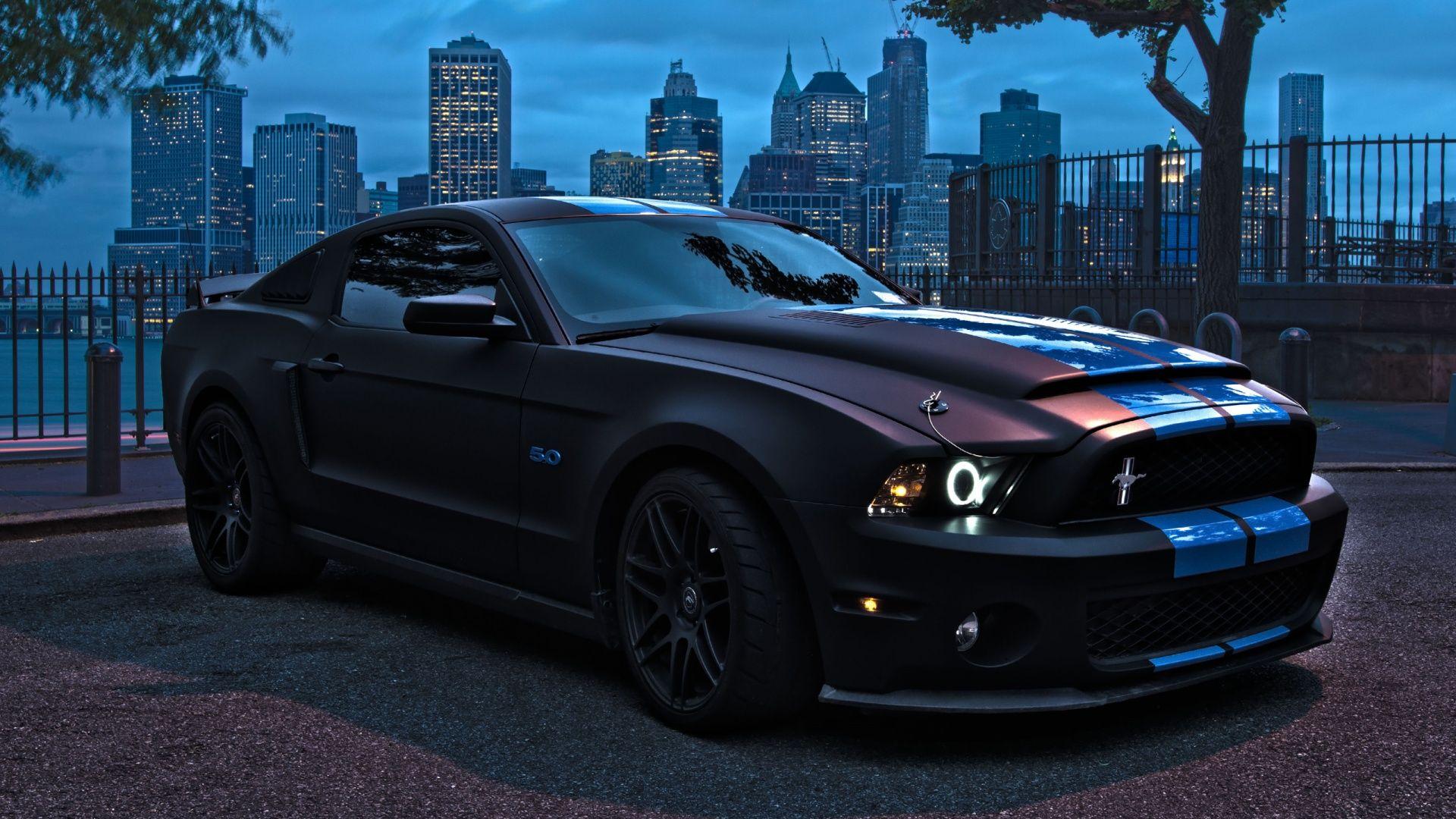 1920x1080 Matte Black Mustang HD Wallpaperx1080