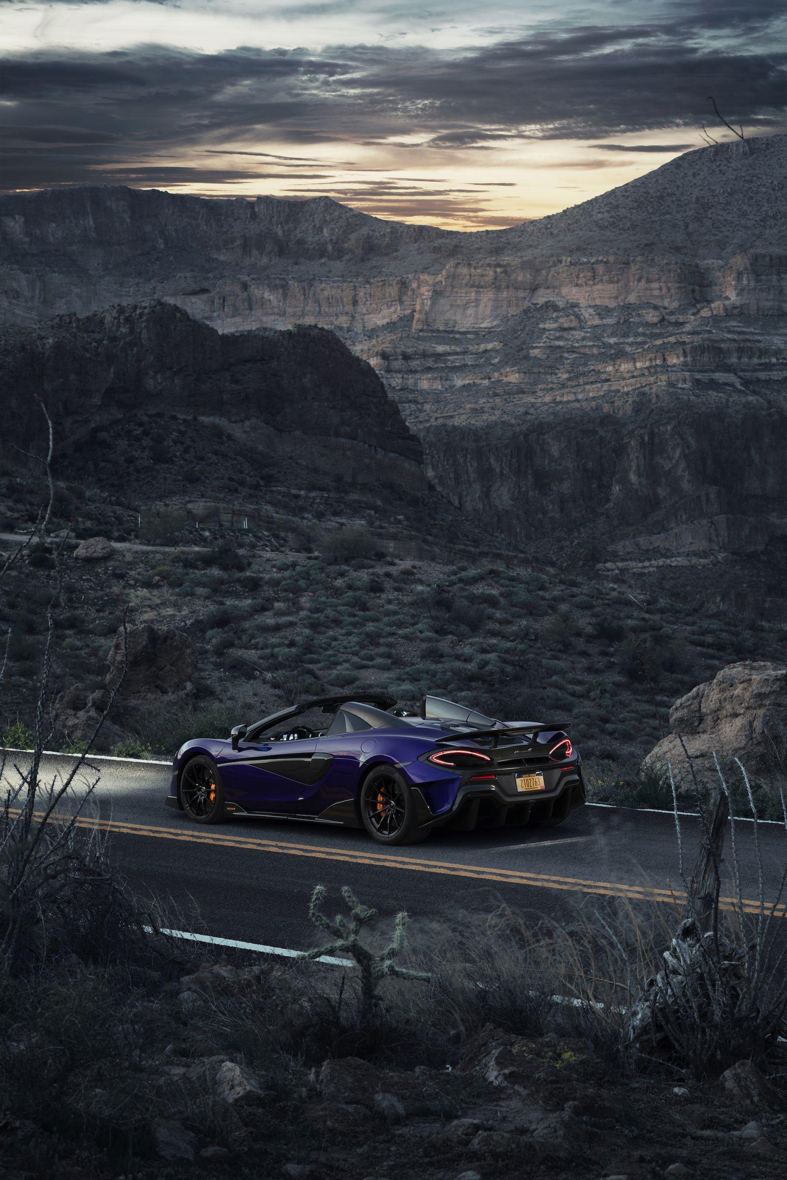 1600x2400 McLaren 600LT Spider (Color: Lantana Purple) Rear Wallpaper