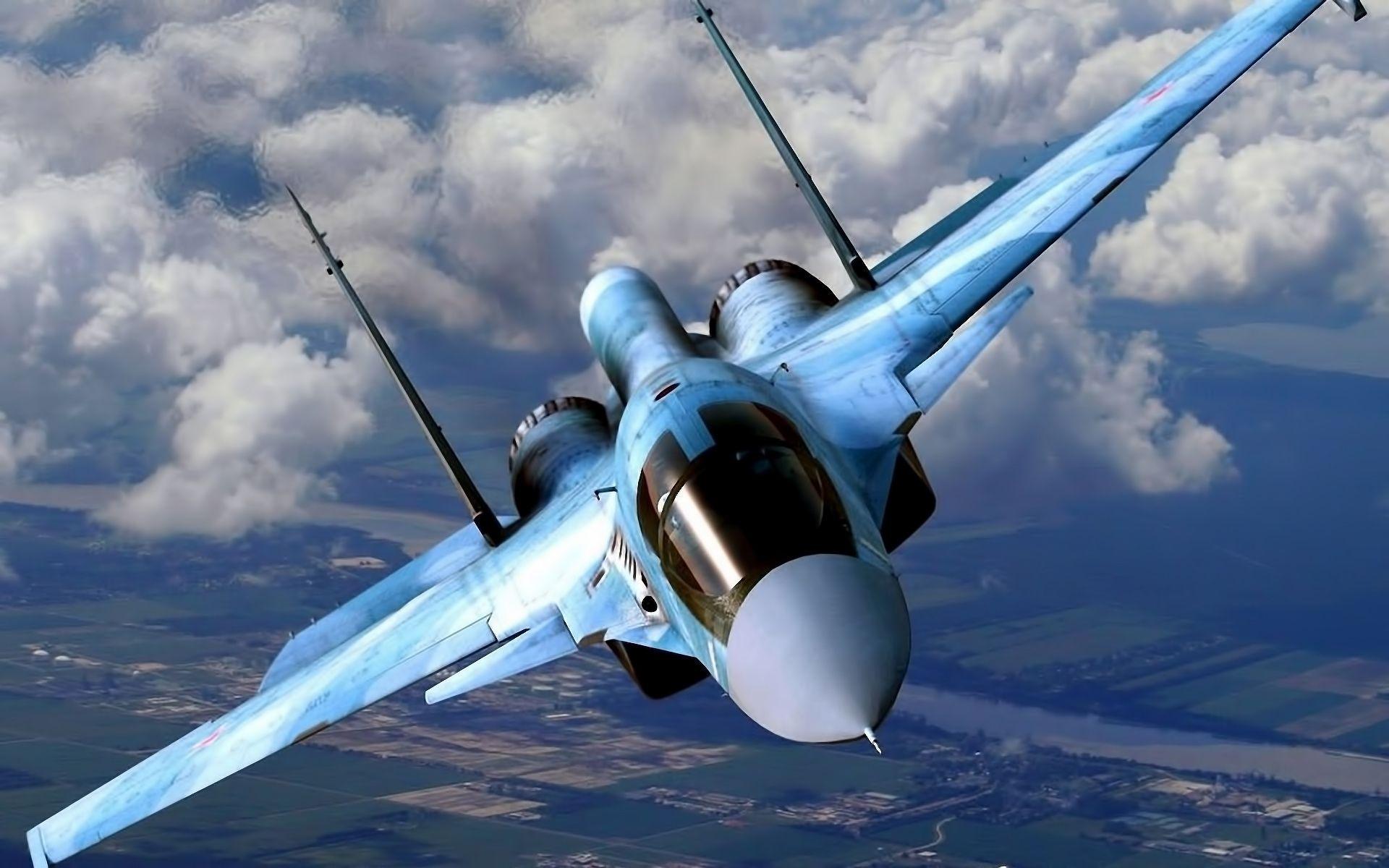 1920x1200 aircraft, Su Clouds, Flying, Fighter, Jet, Jets, Military