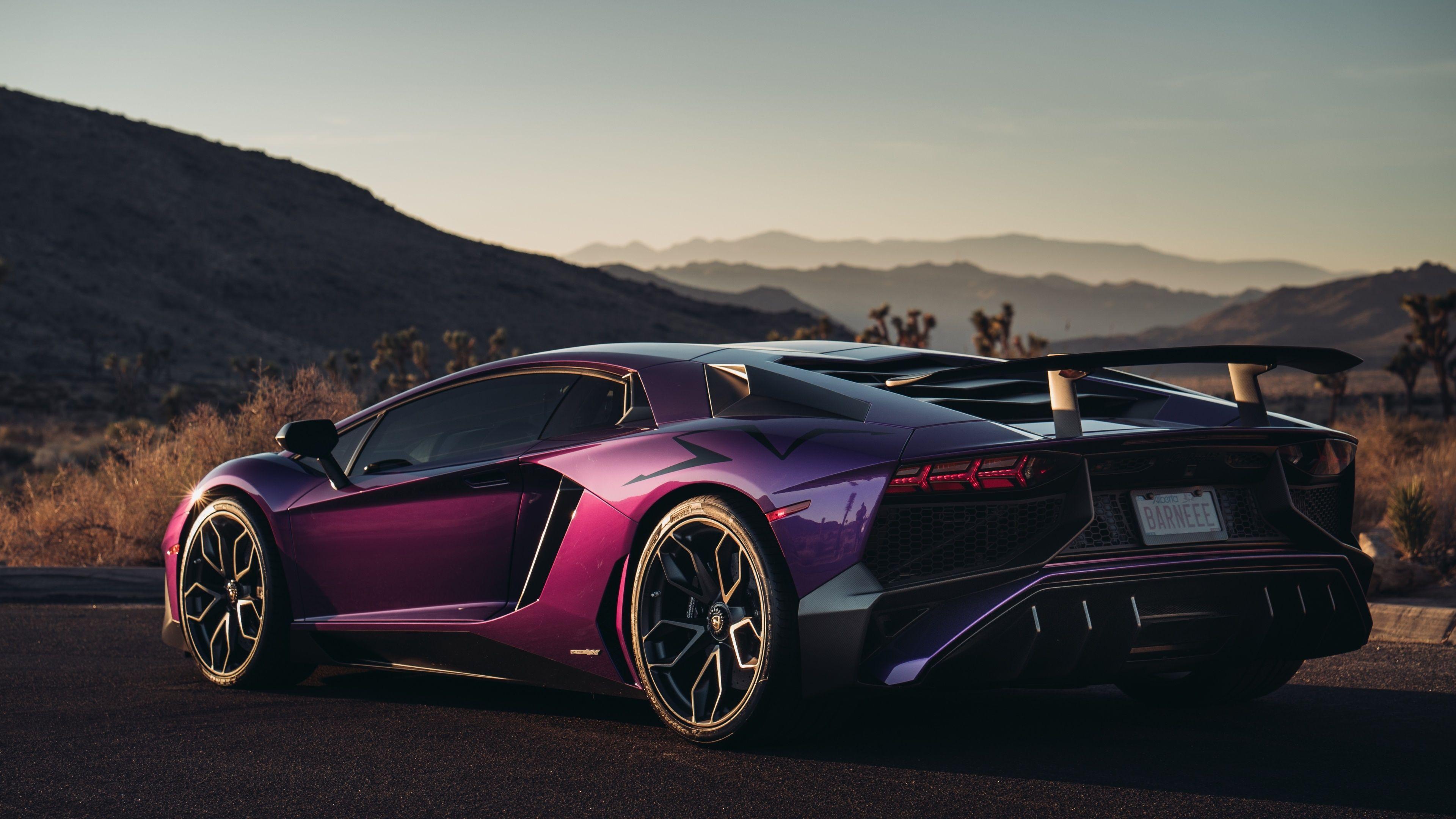 3840x2160 Shiny Purple And Pink Lamborghini Aventador LP 750 4 SuperVeloce