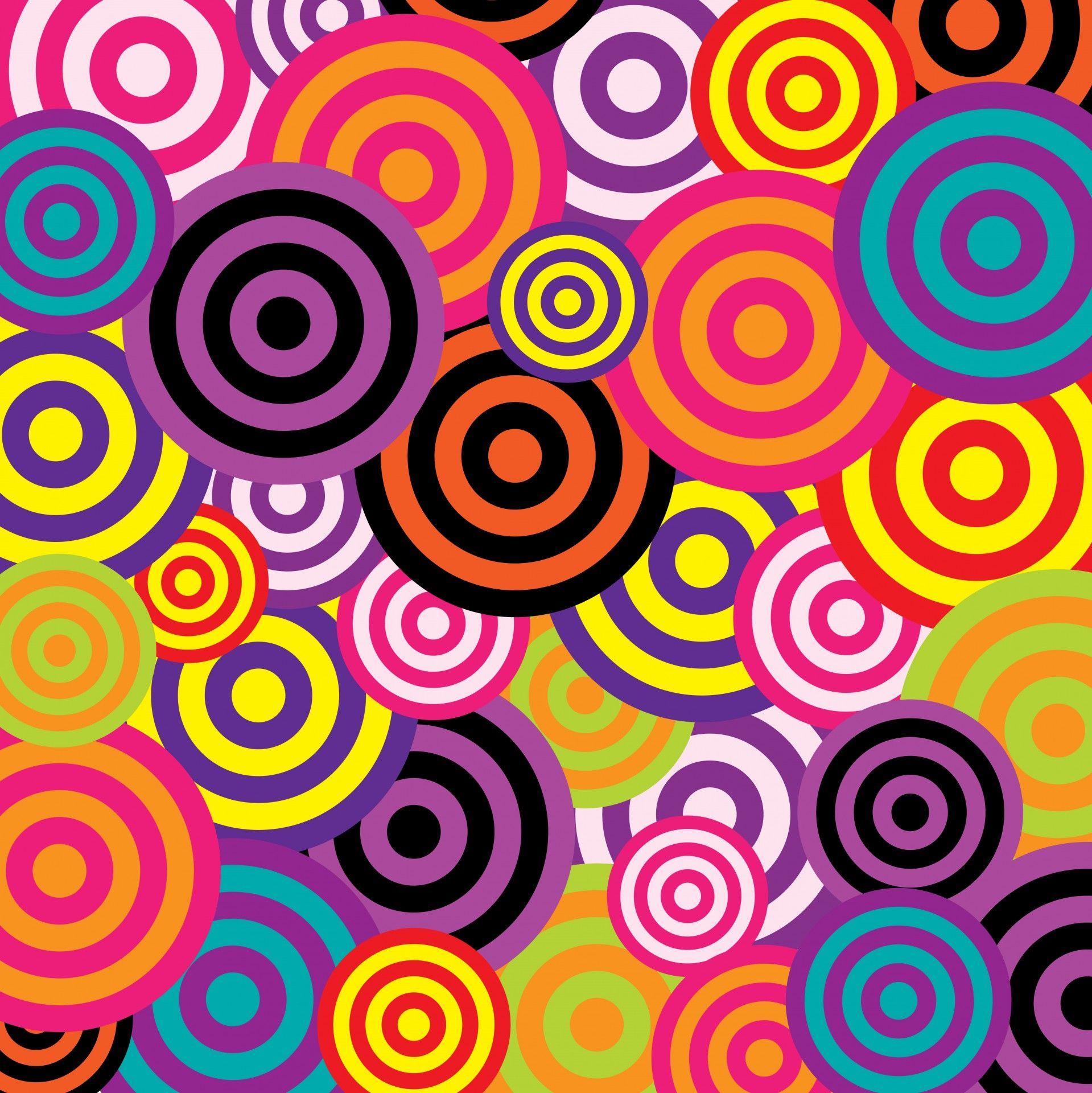 1919x1920 Retro Circles 60s Colorful Free Stock