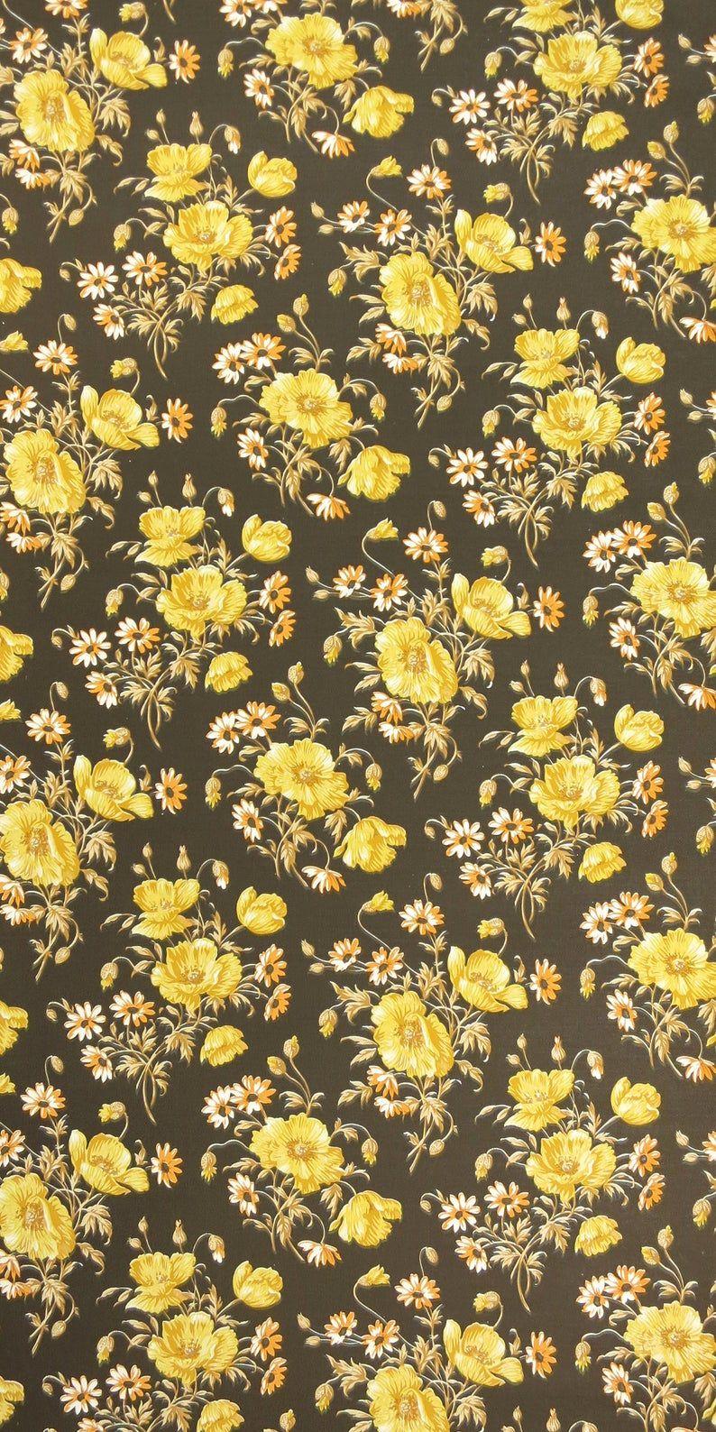 794x1588 Vintage Wallpaper Goldmohn per meter