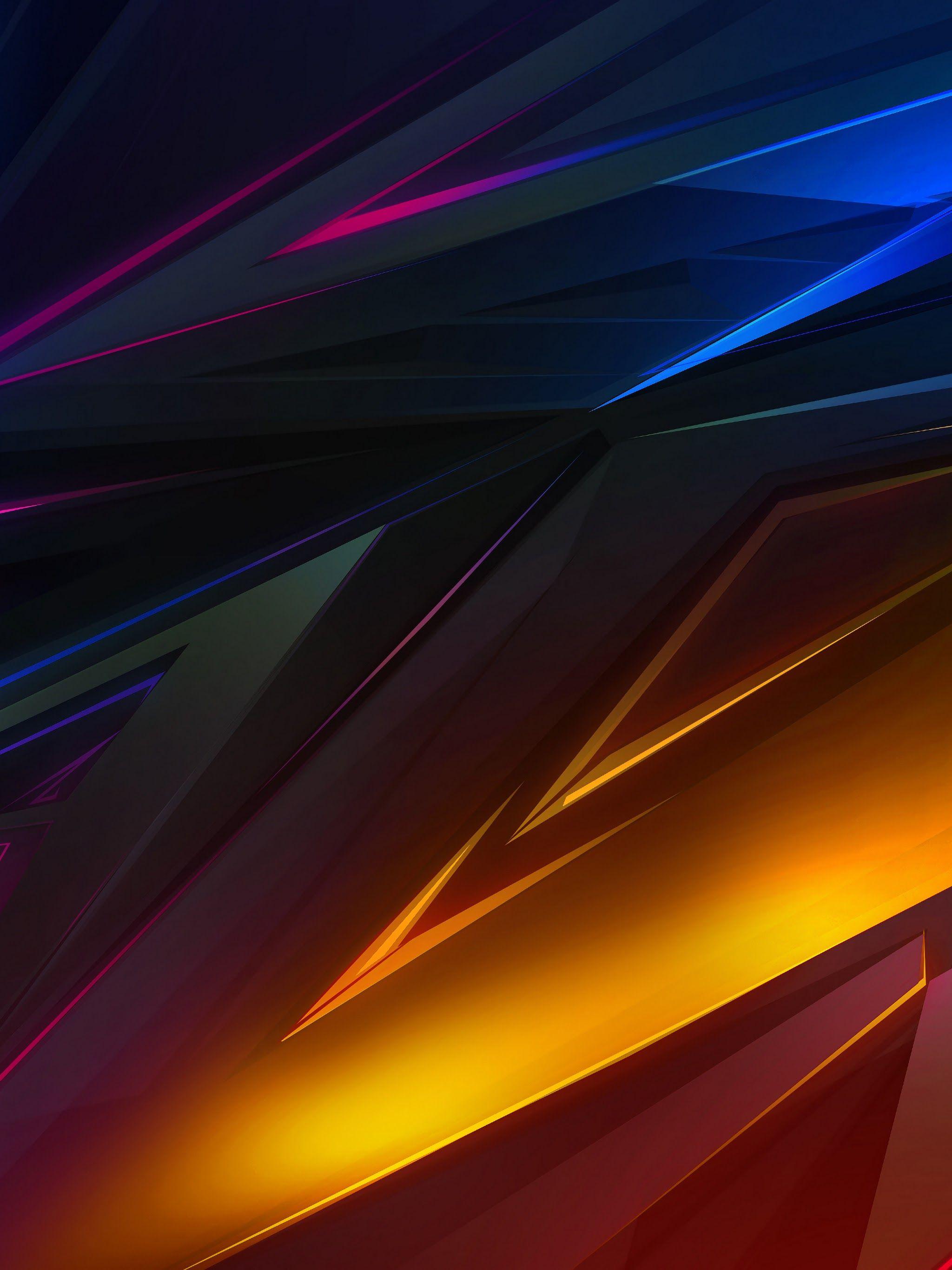 2048x2732 Colorful Dark Abstract Polygon 3D 4K Wallpaper