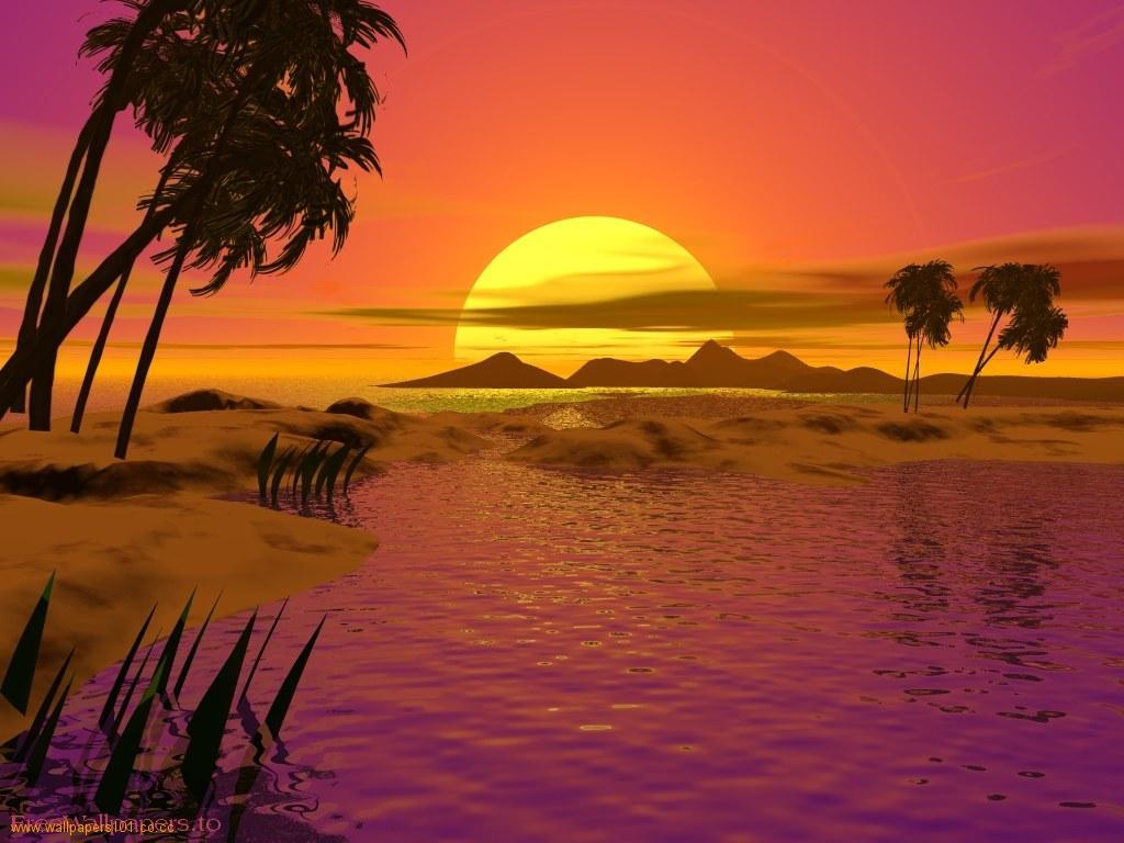 1024x768 Cool Sunset Free Wallpaper