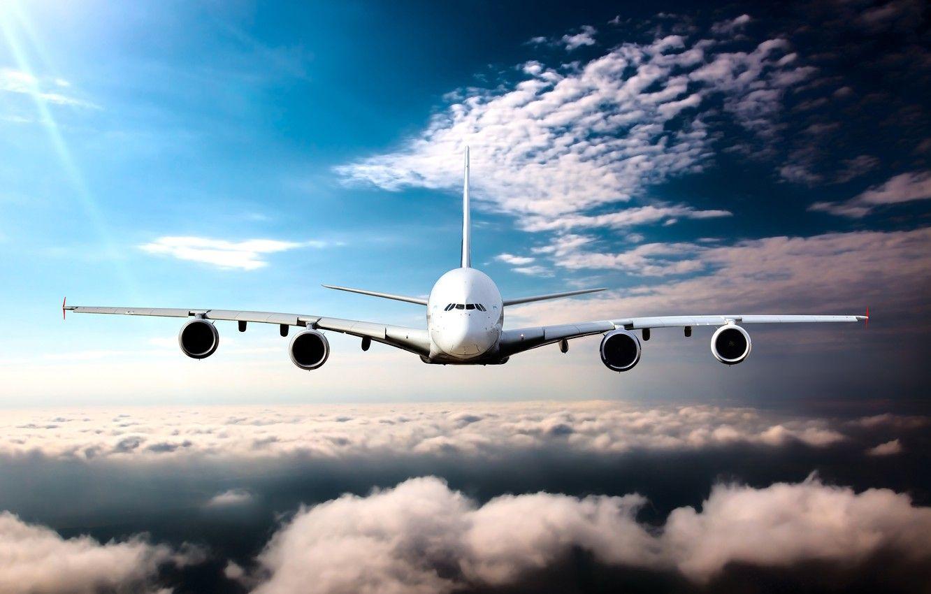 1332x850 Wallpaper the sky, the sun, clouds, height, horizon, flight
