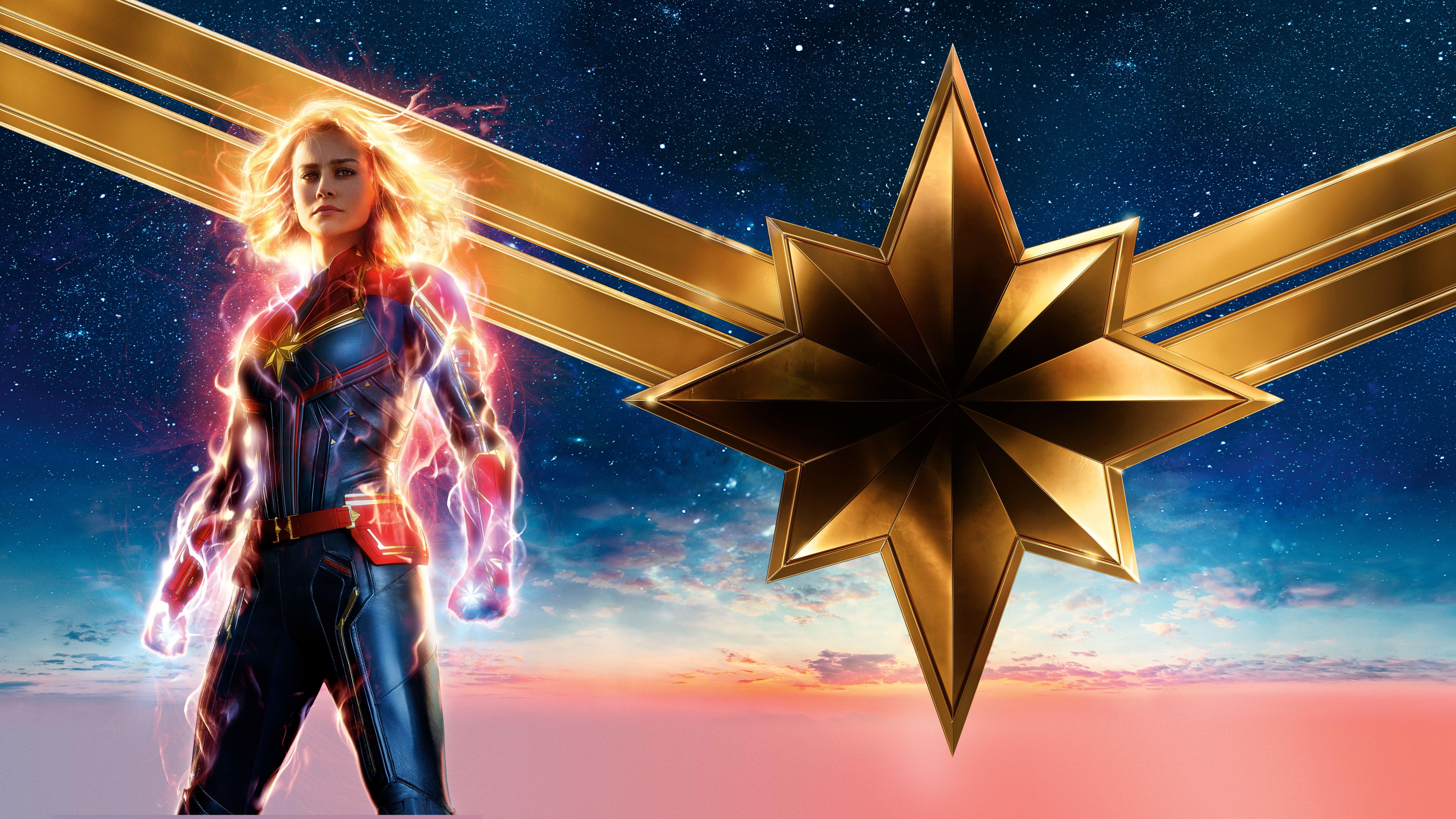 7680x4320 New Captain Marvel Poster 8K Wallpaper, HD Movies