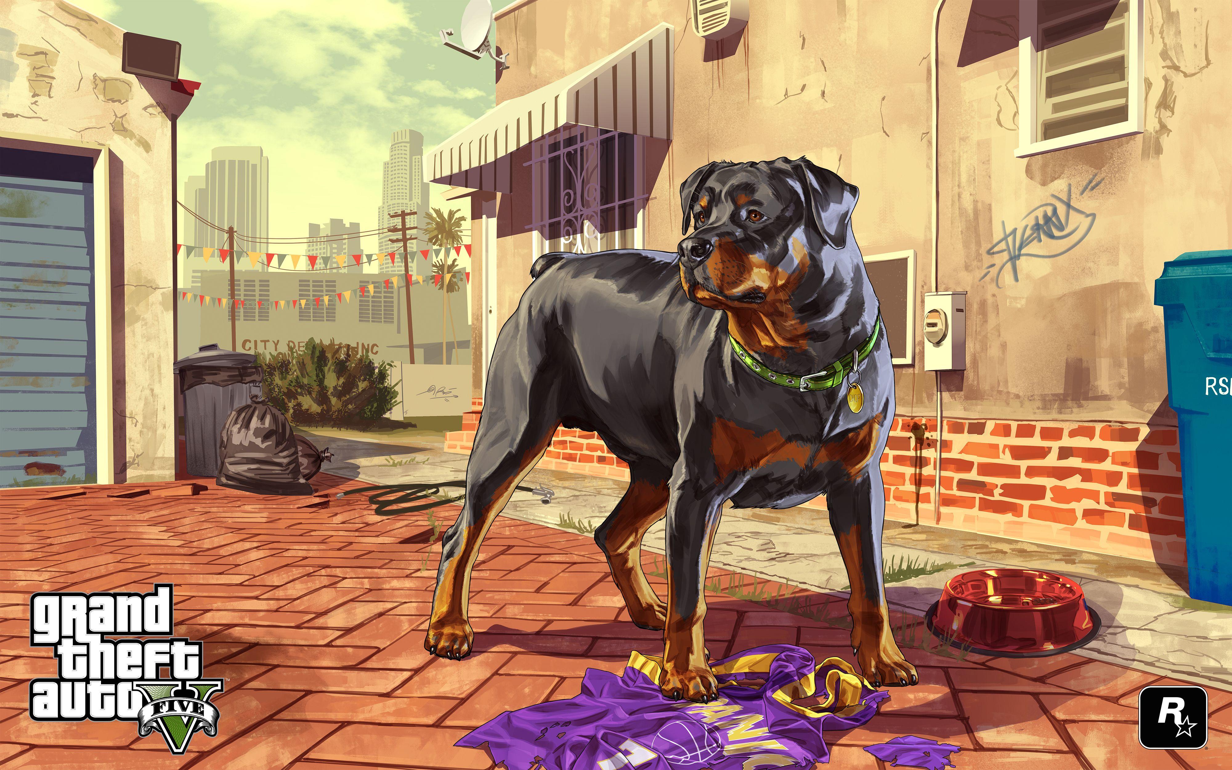 4000x2500 Grand Theft Auto GTA 5 Dogs Vector Graphics Games wallpaper