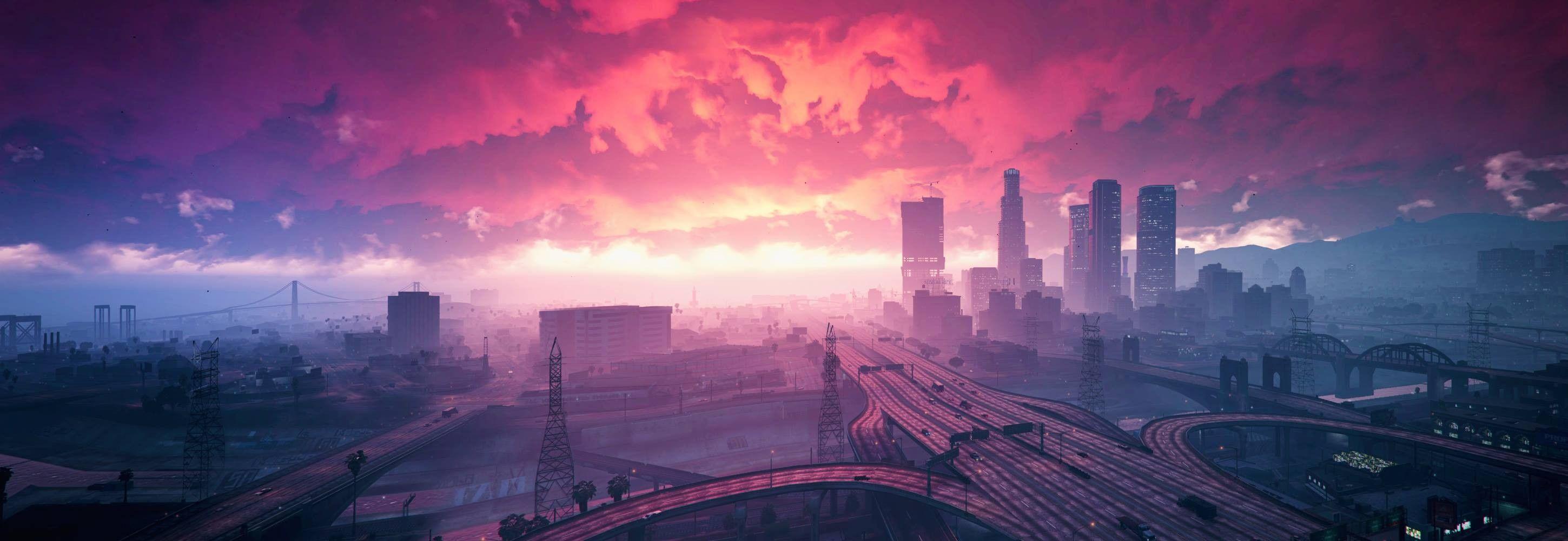 2899x1000 GTA V Los Santos Wallpaper, Original Quality, mostly 4K(credits to the original owners)