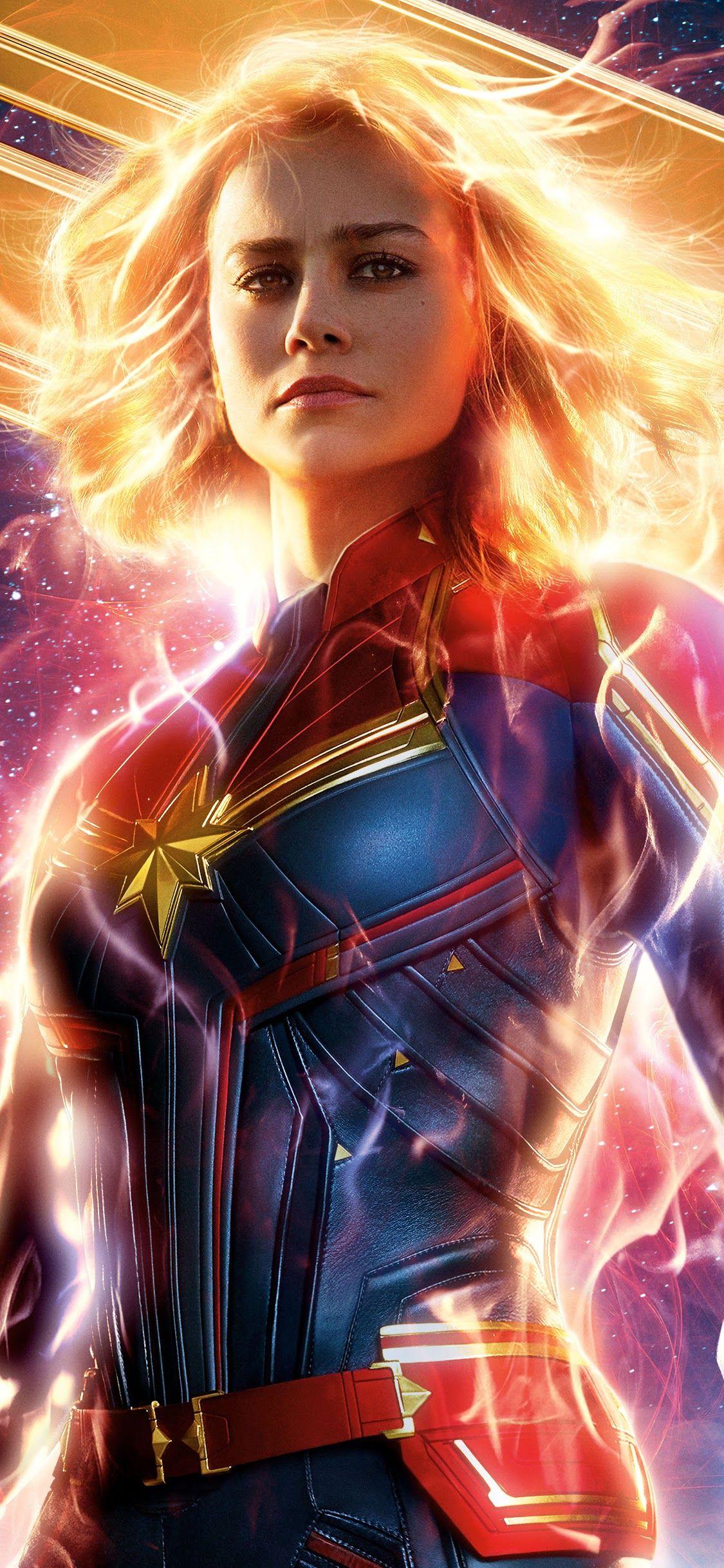 1125x2436 Captain Marvel Movie Brie Larson 8K Wallpaper