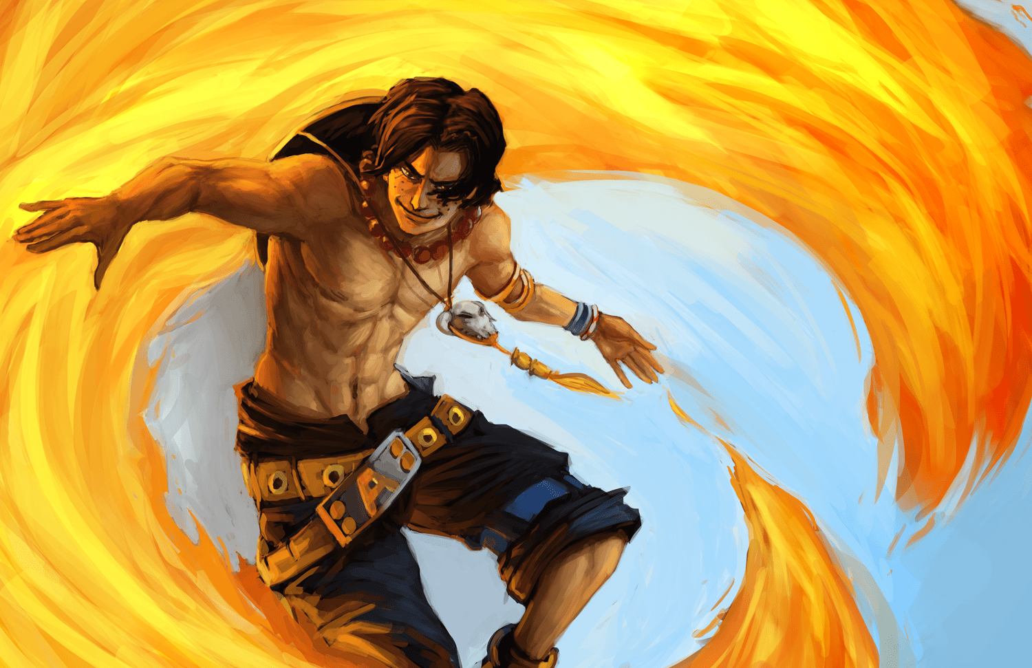 1500x971 Anime Free Wallpaper: Fire Fist Ace One Piece