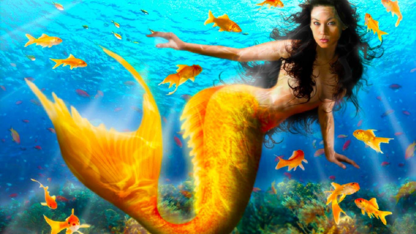 1366x768 Real Mermaid Wallpaper (1366x768 px)