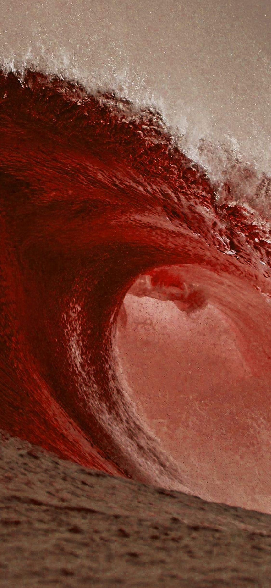1125x2436 Sea Blood Ocean Wave Nature