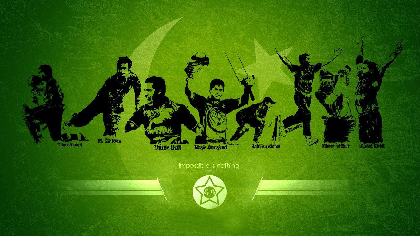1366x768 Free download Download Pakistan Cricket HD Wallpaper for Desktop