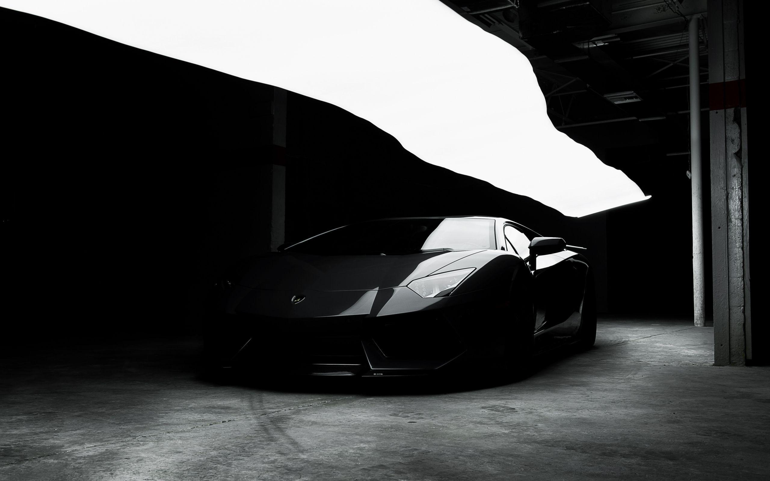 2560x1600 Download Dark, black, Lamborghini Aventador wallpaper, 2560x1600