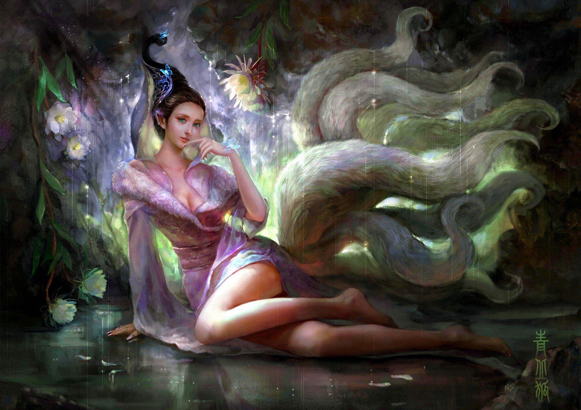 1920x1357 Nine Tailed Fox HD Wallpaper and Background Image