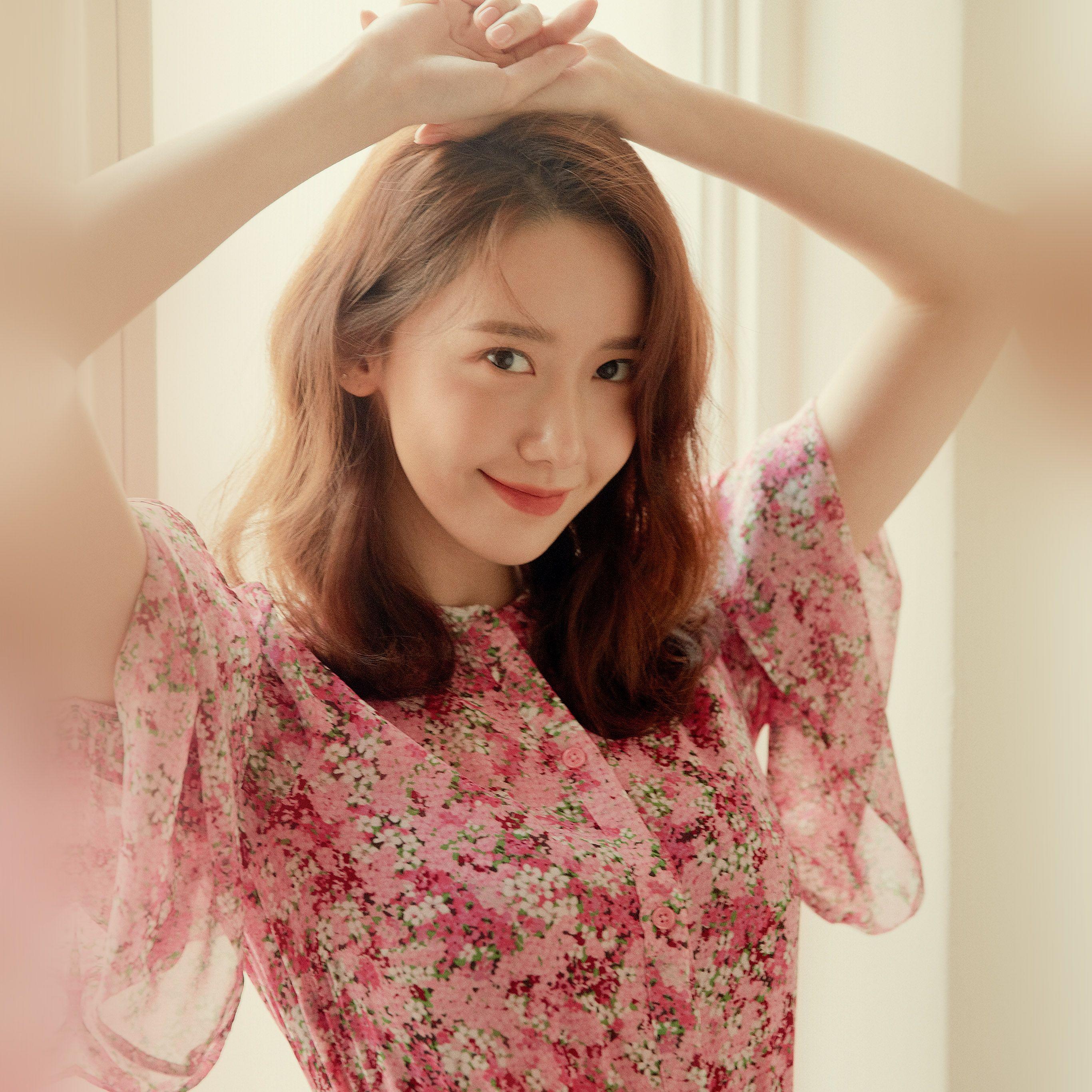 2732x2732 Girl Kpop Snsd Yoona Spring Pink Wallpaper