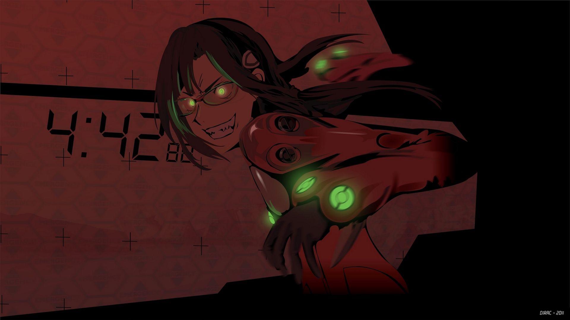 1920x1080 Download wallpaper 1920x1080 evil, smile, anime, glow, fear full HD