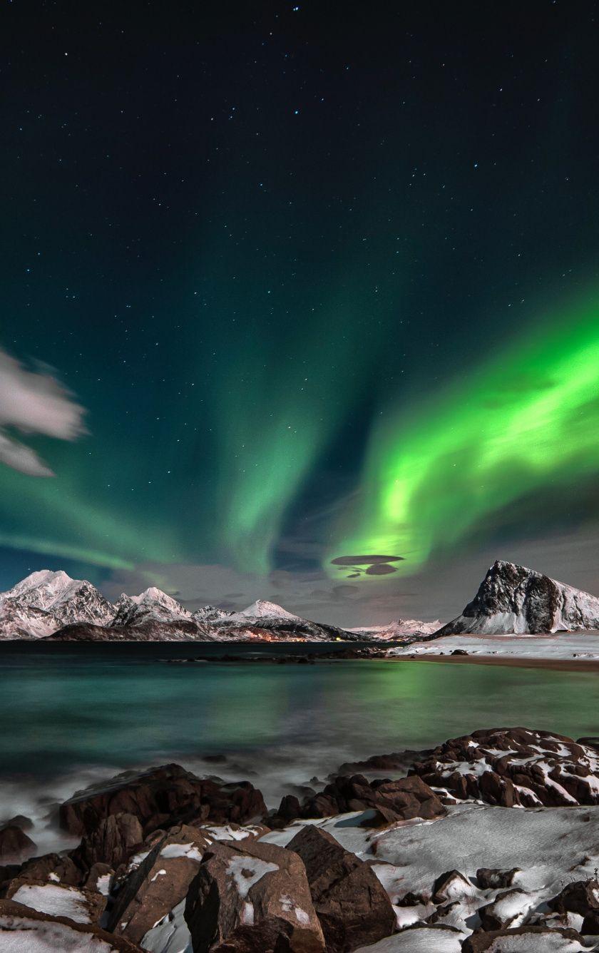 840x1336 Download Nature, arctic, Aurora Borealis wallpaper, 840x1336