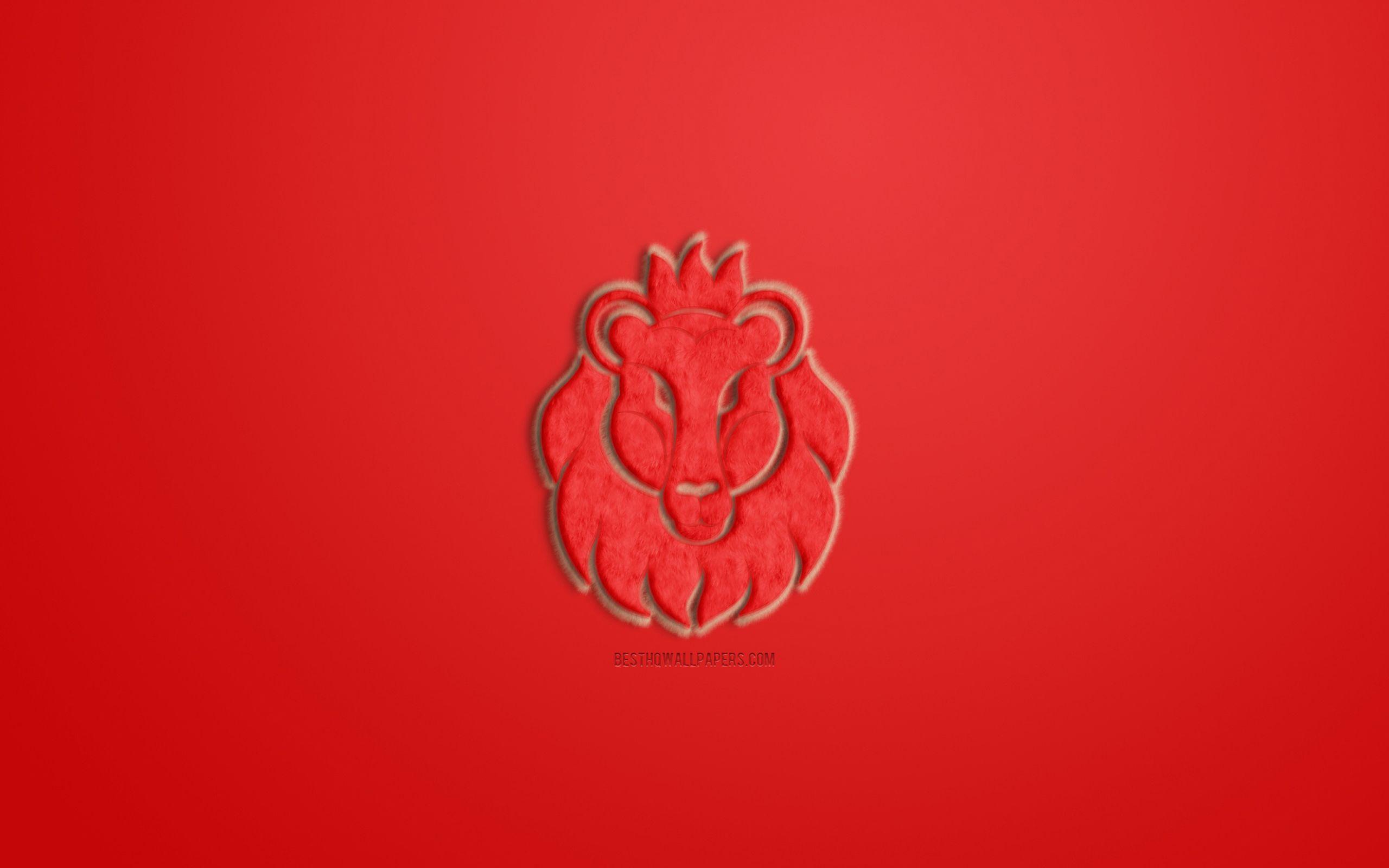 2560x1600 Download wallpaper Leo Zodiac Sign, red fur sign, horoscope signs
