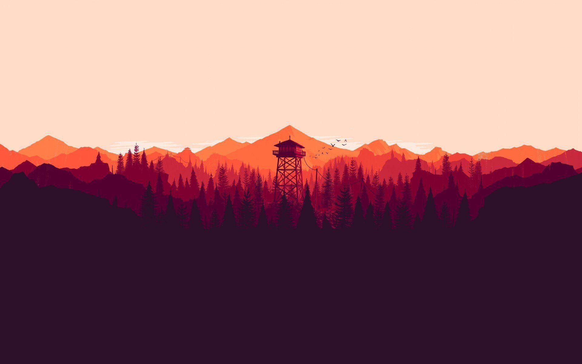 1920x1200 minimalism, Landscape, Firewatch HD Wallpaper / Desktop