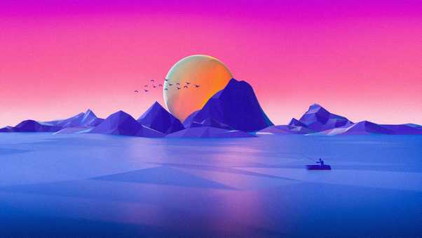 1280x720 Minimalist Landscape Cgi ID in 1400x900 Wide Resolutions