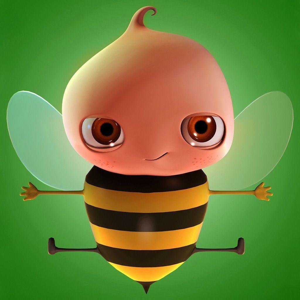 1024x1024 Hình nền con ong hoạt hình vui nhộn 1024x1024.  Con ong hoạt hình
