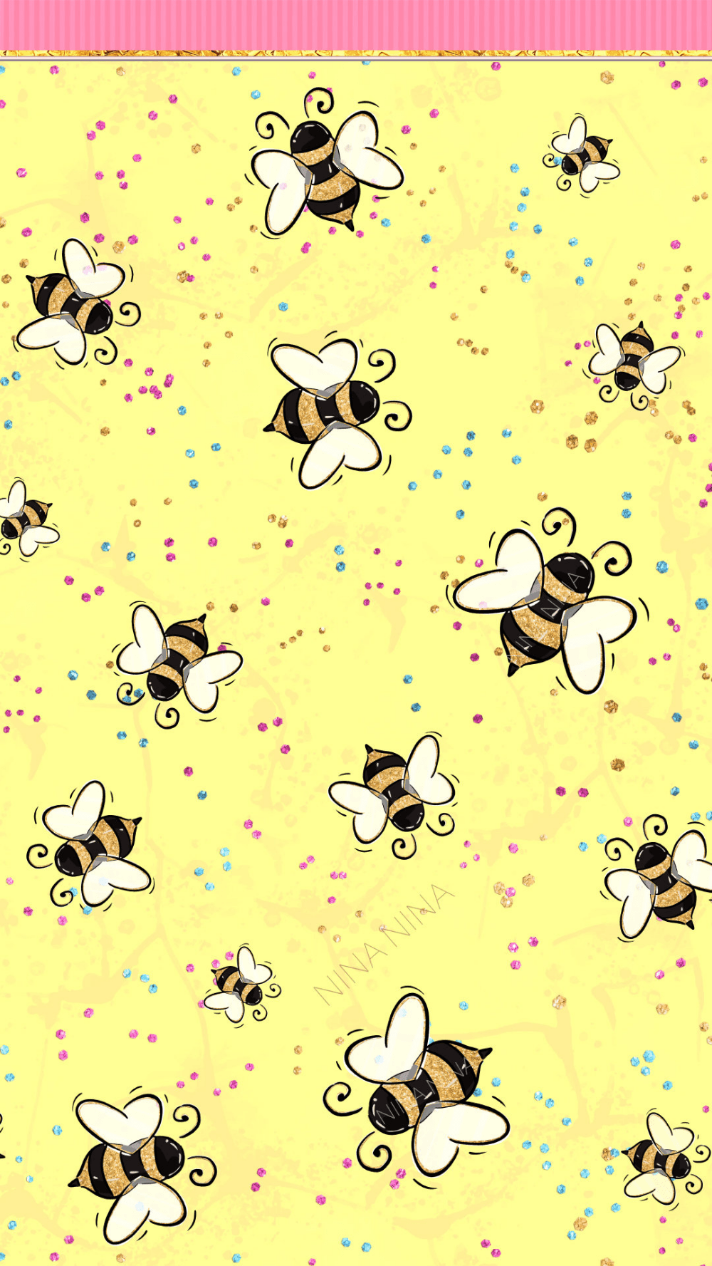 1000x1777 Hình nền con ong dễ thương, Clipart mùa hè, Nhiệt đới, Bãi biển, Màu vàng.  Etsy