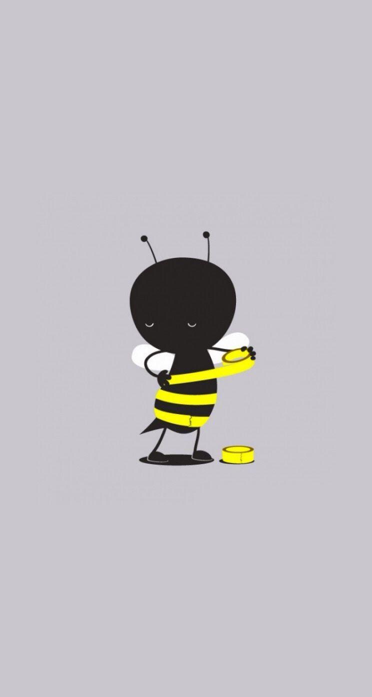 744x1392 Chú ong tự tạo với một số băng hình ống màu vàng - iPhone dễ thương và vui nhộn