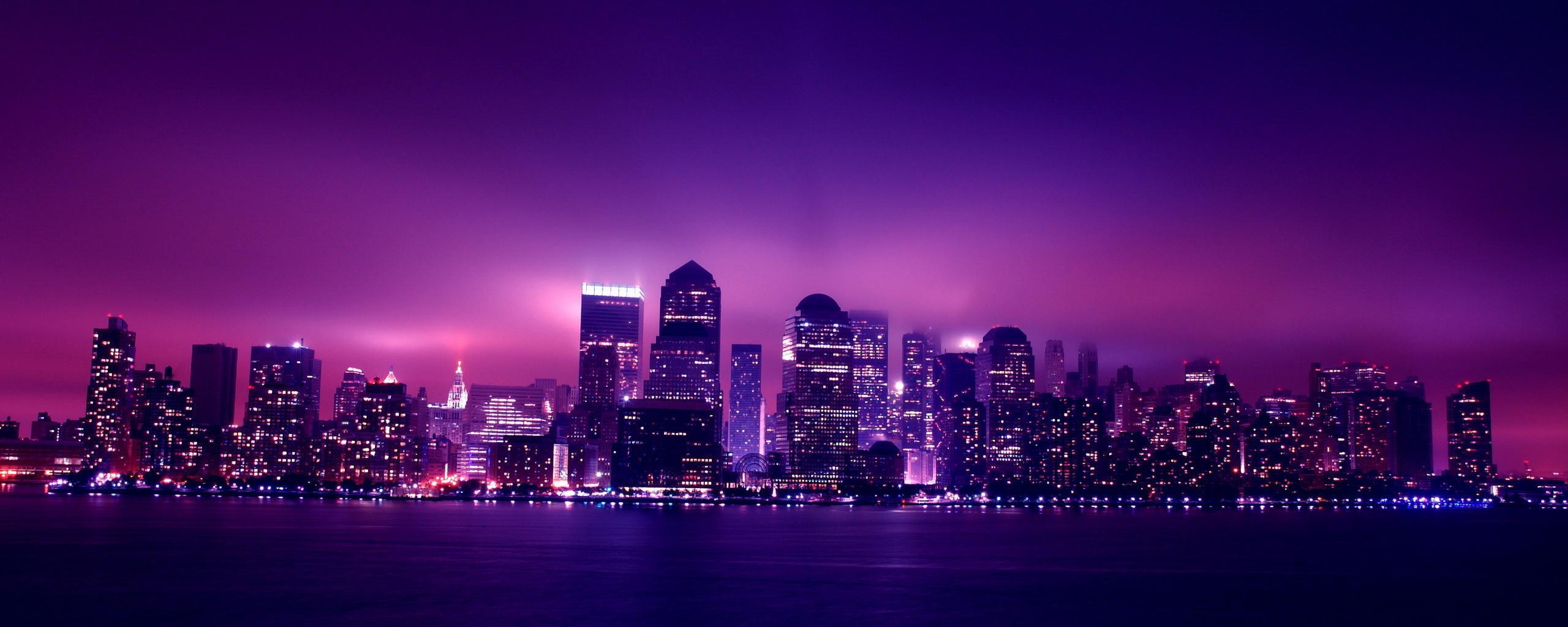 2560x1024 Aesthetic City Night Lights 2560x1024 Resolution HD 4k