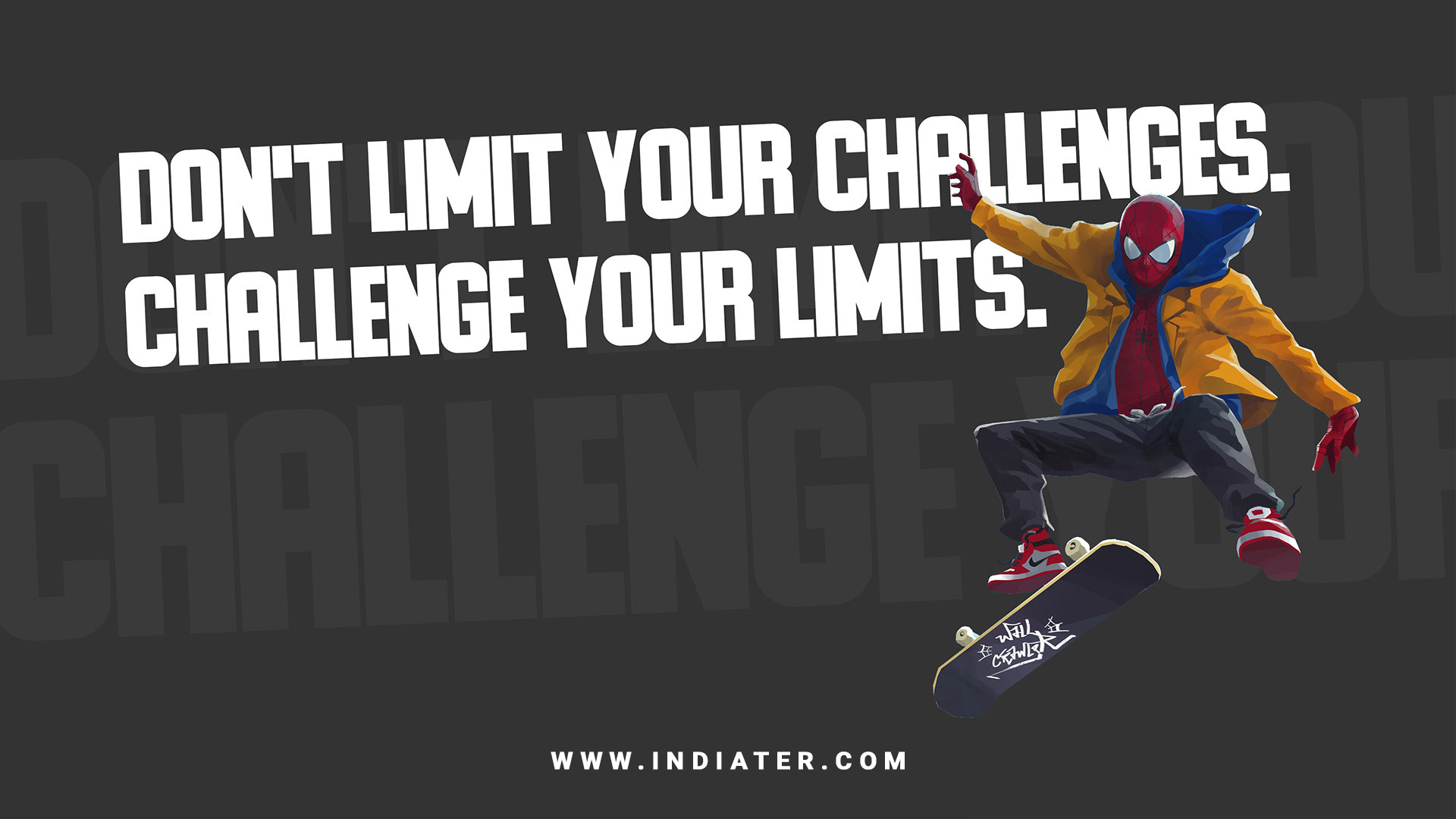 1920x1080 Spiderman Wallpaper with Motivational Quotes PSD Background with Layers Free Download