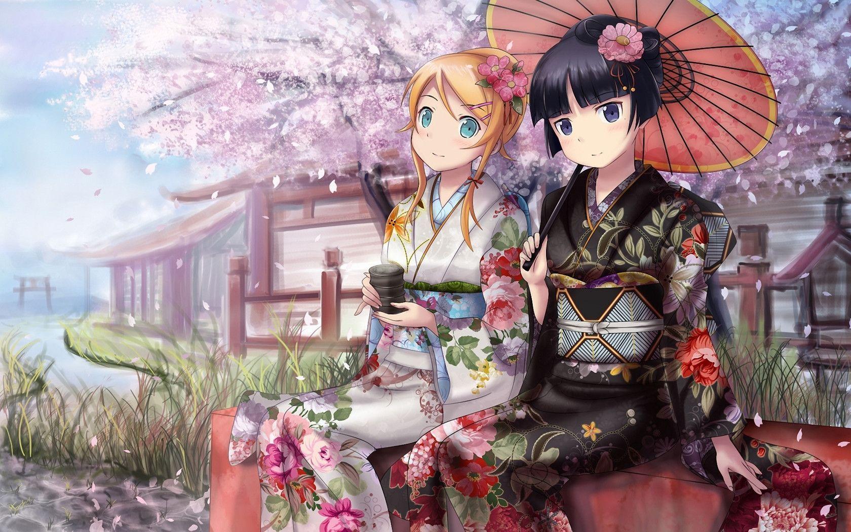 Anime Kimono Wallpapers  Top Free Anime Kimono Backgrounds   WallpaperAccess