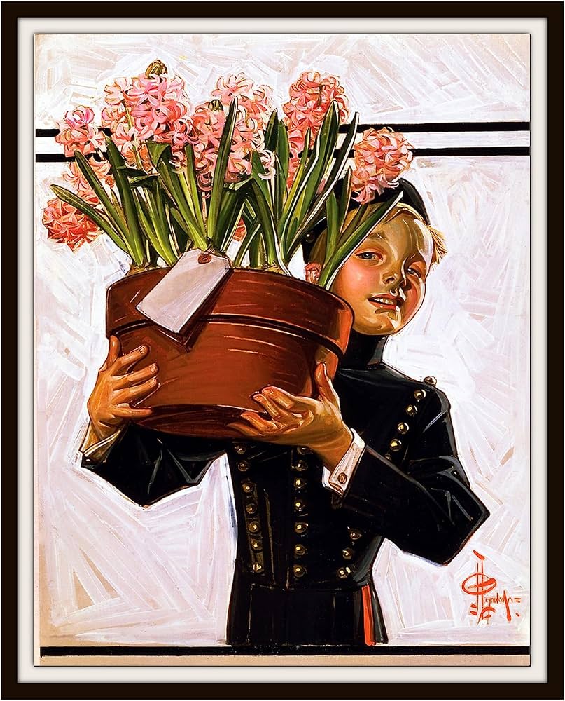 807x1000 Paper Moon Media: J.C. Leyendecker Bellhop with Hyacinths Magazine Art Reproduction Giclee Art Prints Unframed, Leyendecker Magazine Art, Giclee Art Print (Watercolor Paper, 11 x 14): Posters & Prints