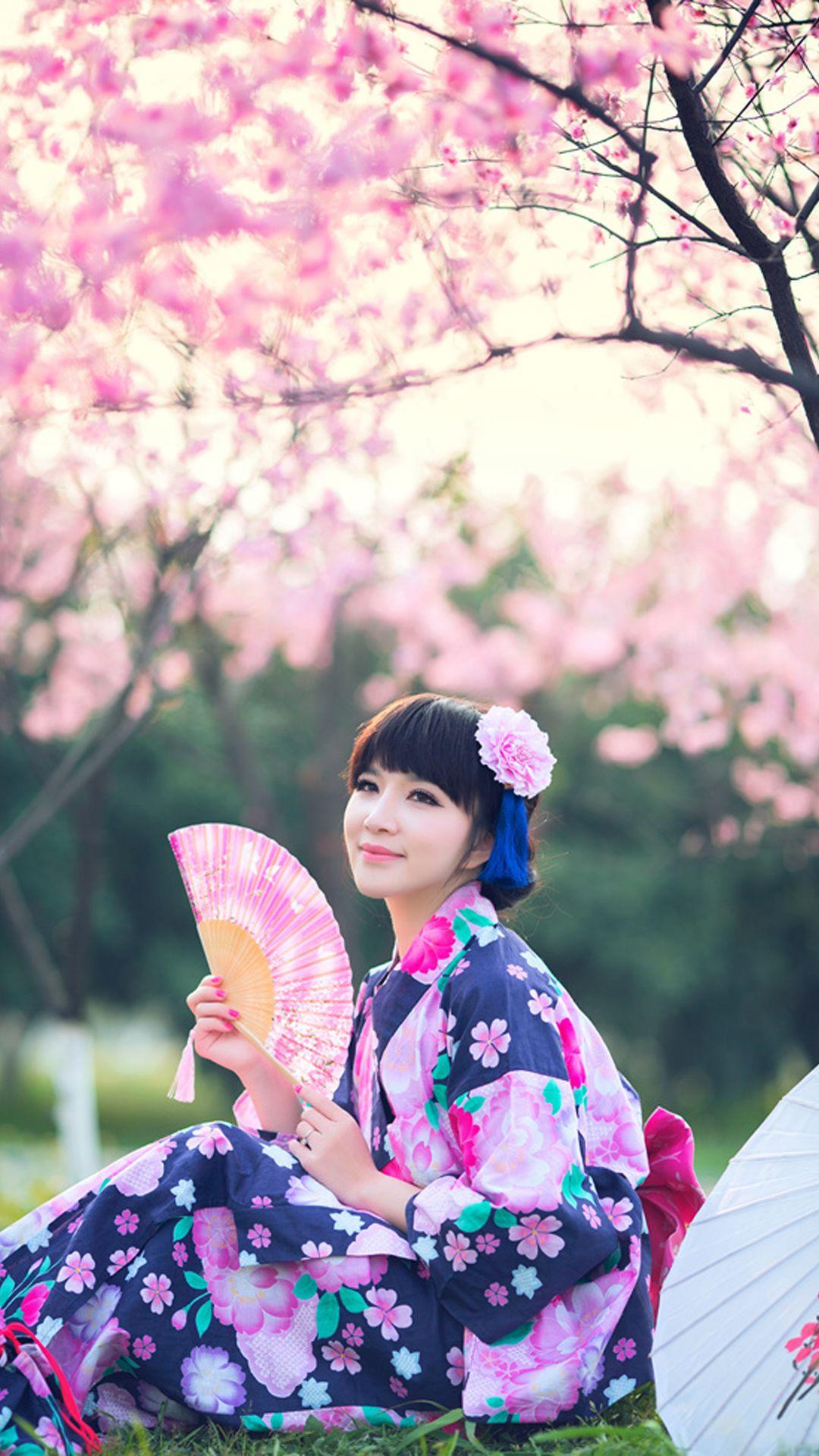 1080x1920 Sakura Season Japanese Girl Japan Android wallpaper HD