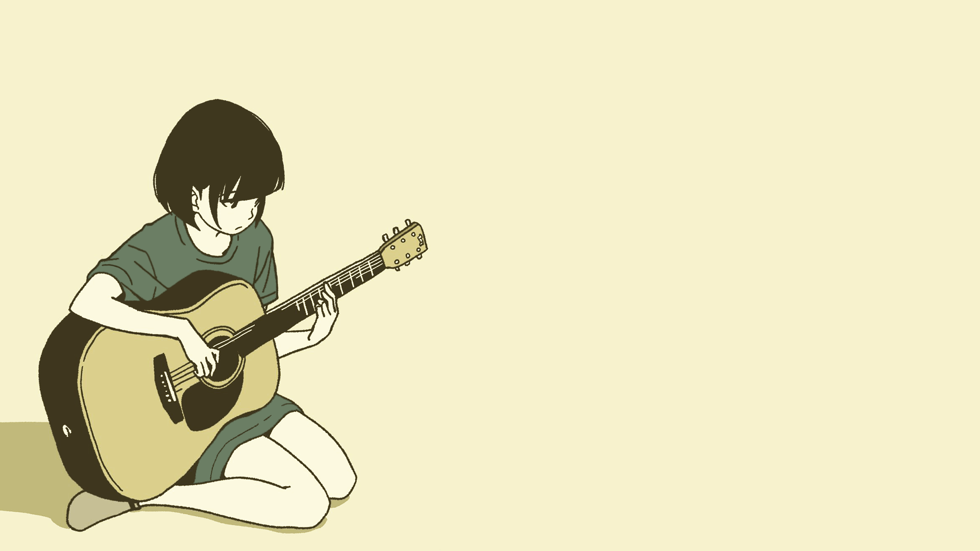 1920x1080 Acoustic Guitar Anime Wallpaper