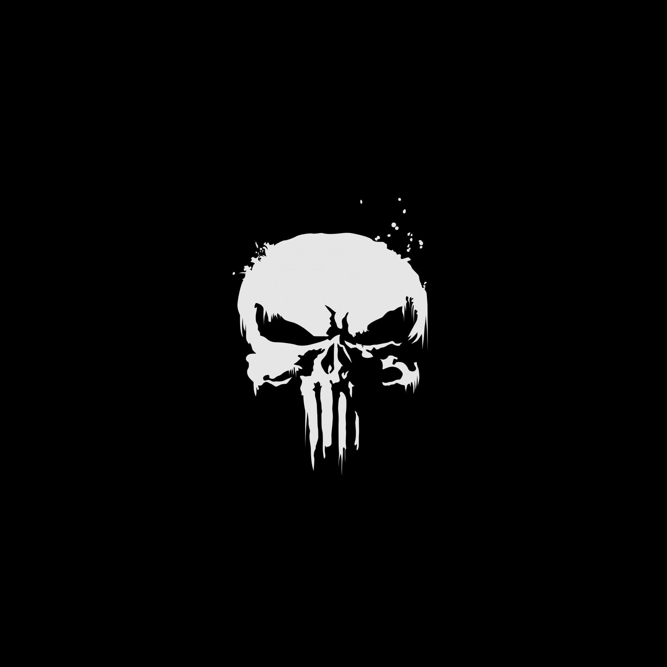 2248x2248 Download The Punisher, skull, minimal, superhero, dark wallpaper