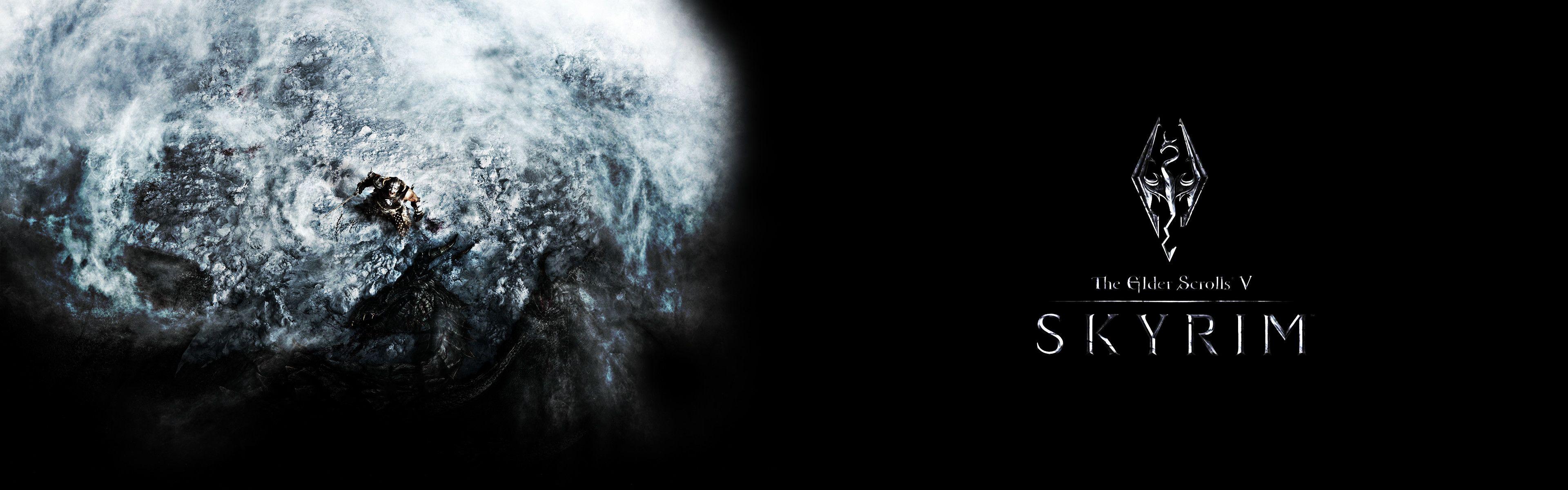 3840x1200 Skyrim Dual Monitor Wallpaper