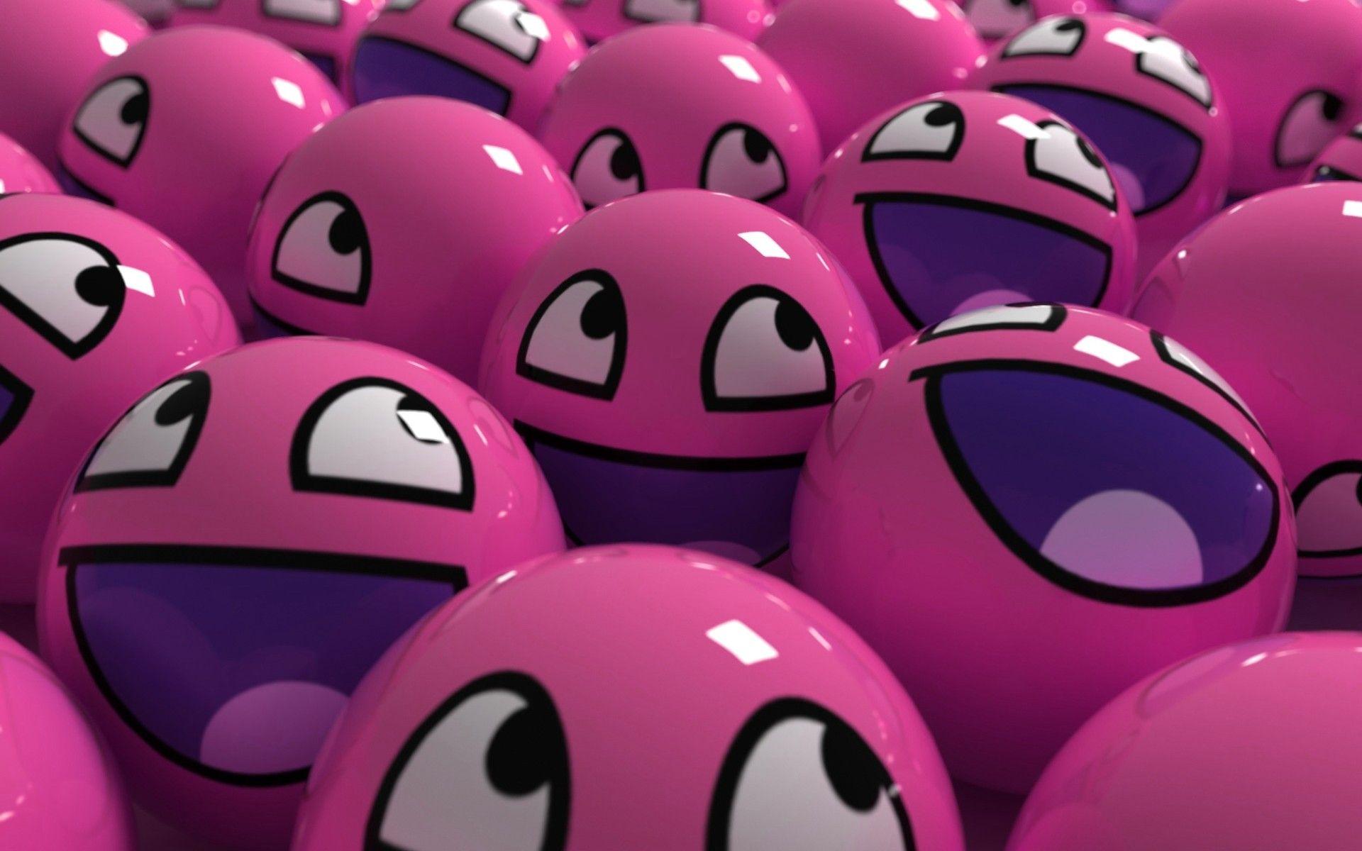 1920x1200 Pink Smiley Faces