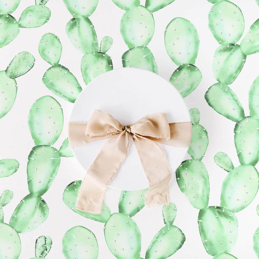 900x900 Pastel watercolor cactus wall mural