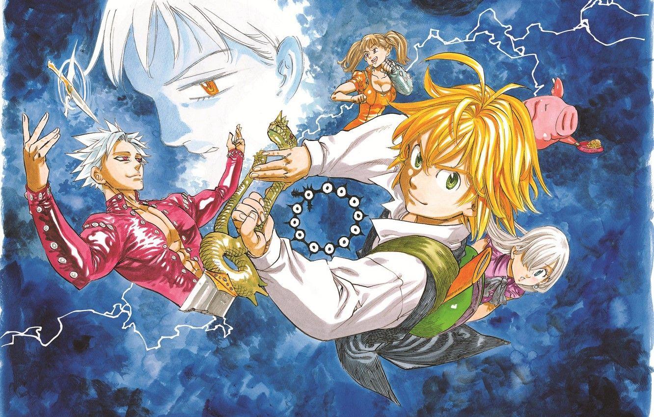 1332x850 Wallpaper art, Diana, Elizabeth, King, Nanatsu no Taizai, Ban, Melides image for desktop, section сёнэн