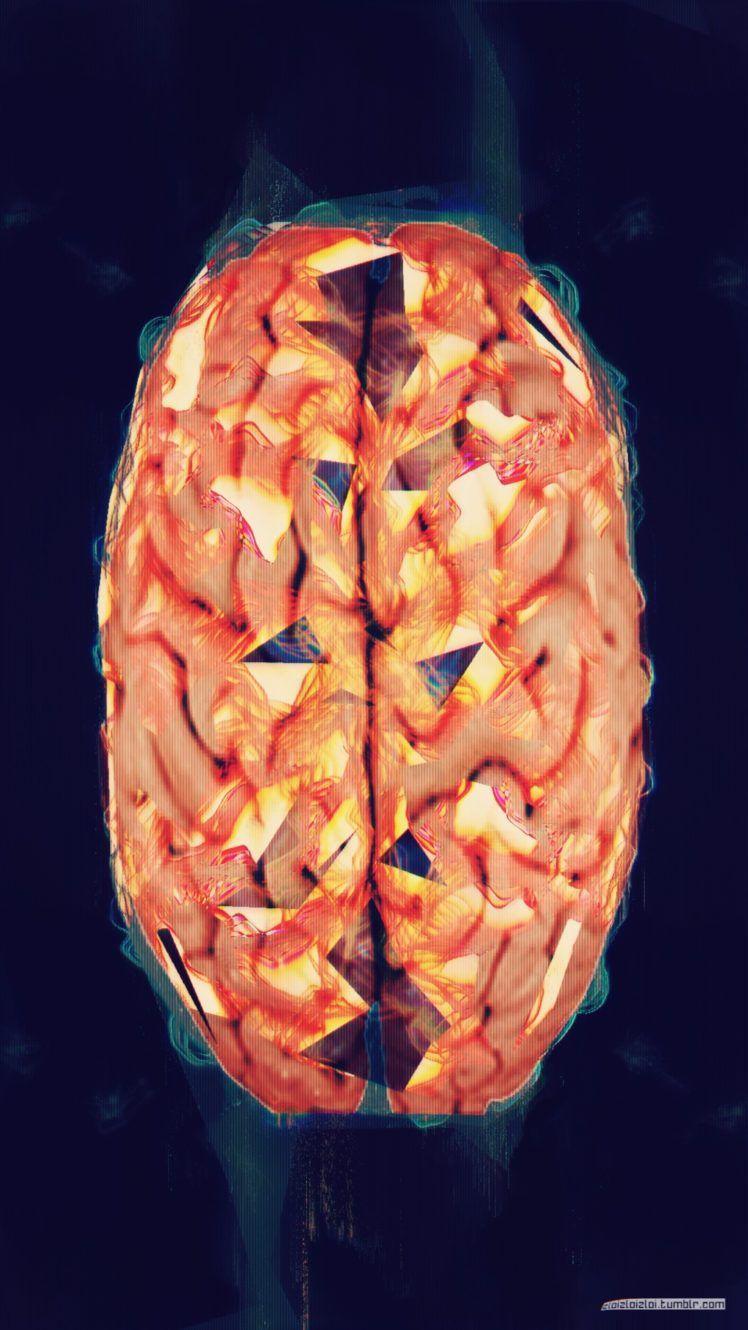 748x1330 brain, Abstract, Glitch art HD Wallpaper / Desktop and Mobile