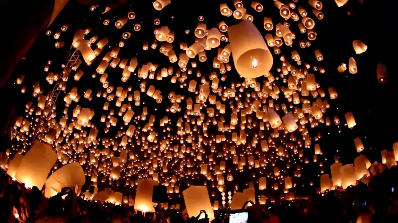 1280x720 Free download Floating Lanterns Festival Yi Peng Loy Krathong