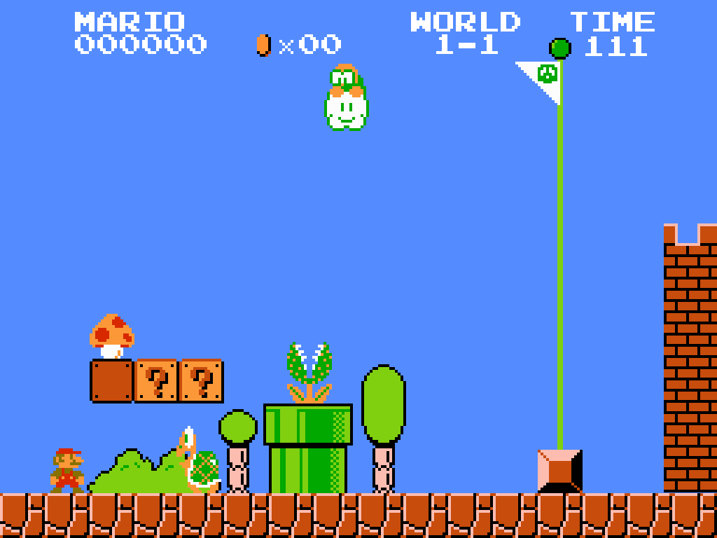 1024x768 Pixel Mario Wallpaper