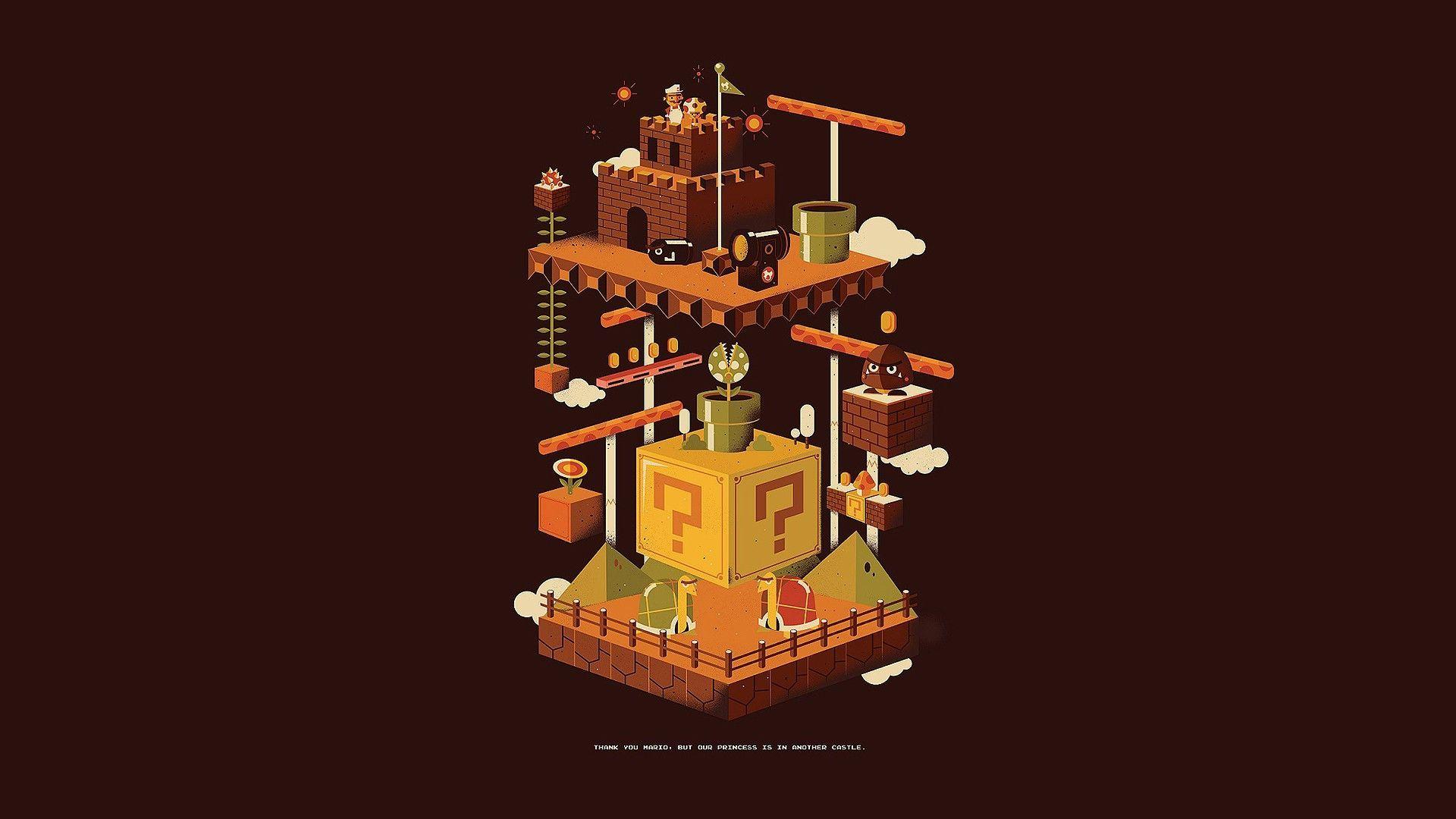 1920x1080 Mario Nintendo Super Mario classics fan art wallpaper