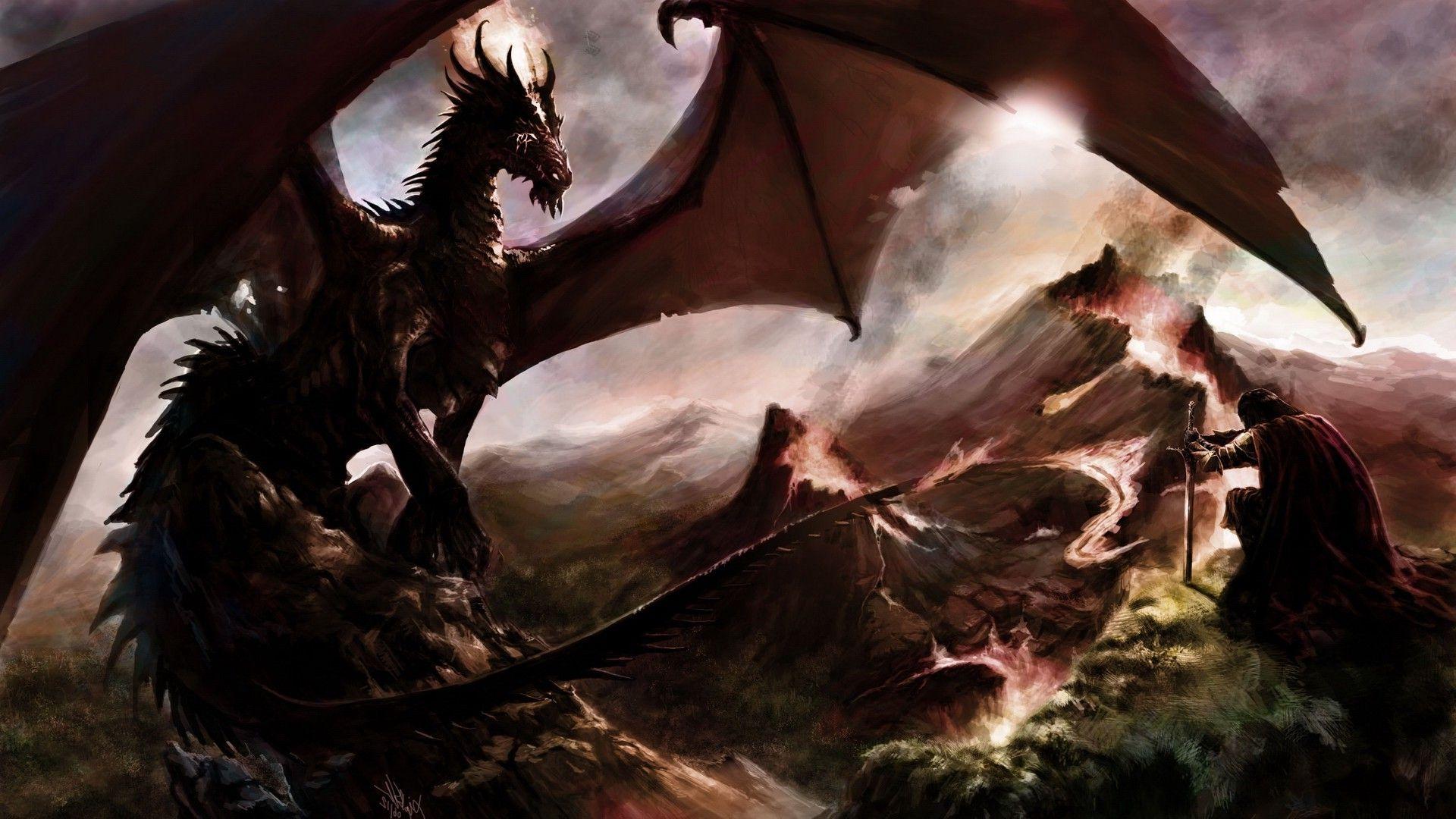 1920x1080 dragon, Fantasy Art, Drawing, Digital Art, Medieval Wallpaper HD / Desktop and Mobile Background