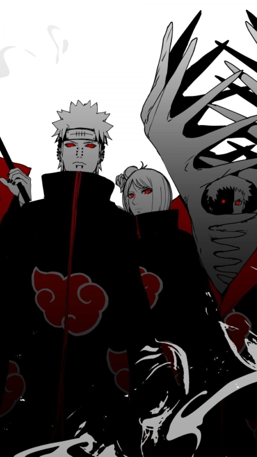1080x1920 Download 1080x1920 Naruto, Pain, Akatsuki, Tendou, Konan, Deidara, Hoshigaki Kisame, Hidan, Kakuzu, Tobi, Uchiha Madara Wallpaper for iPhone iPhone 7 Plus, iPhone 6+, Sony Xperia Z, HTC One