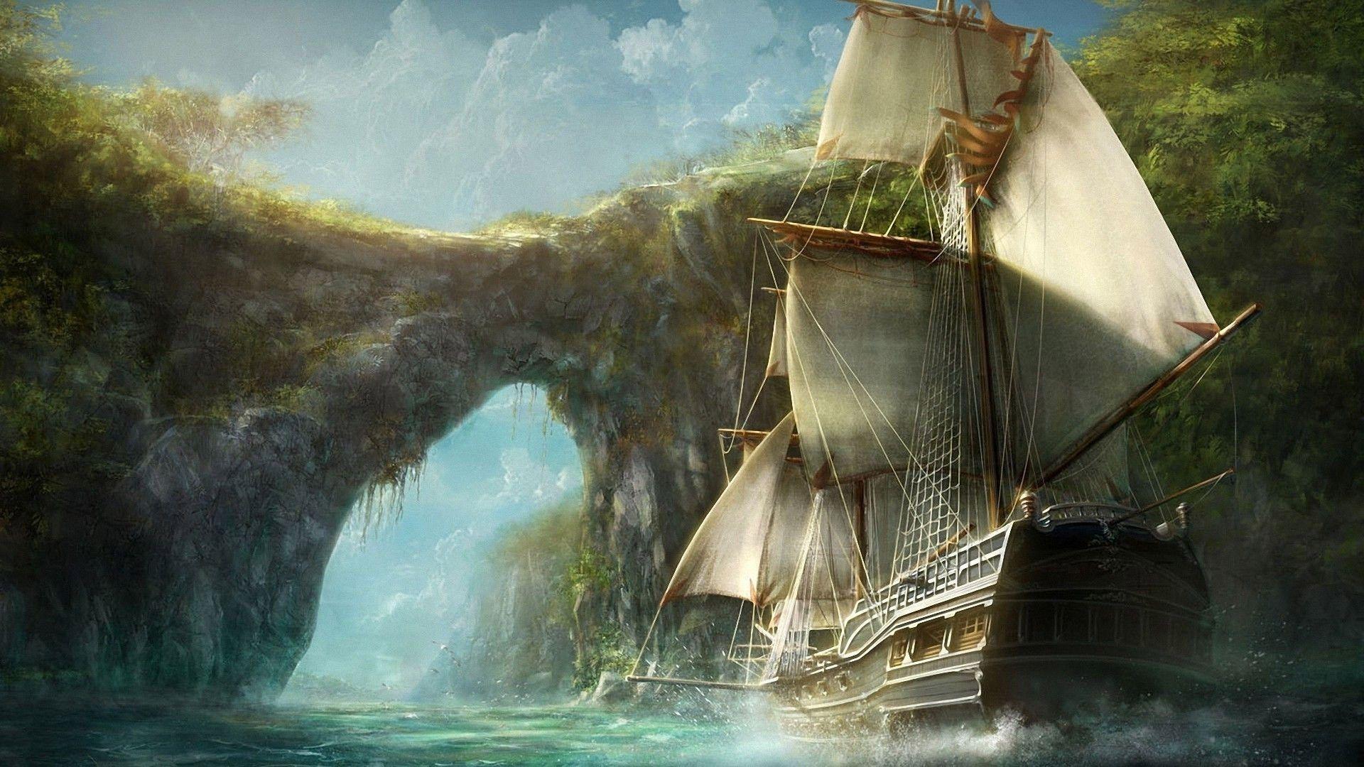1920x1080 Pirate Ships Wallpaper
